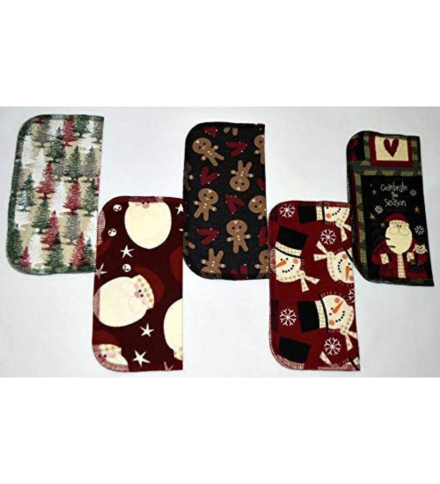 Country Christmas 2 Ply Printed Flannel 8x8 Inches Set of 5 - Festive Holiday Decor - Buy Online on SooperMarket.com