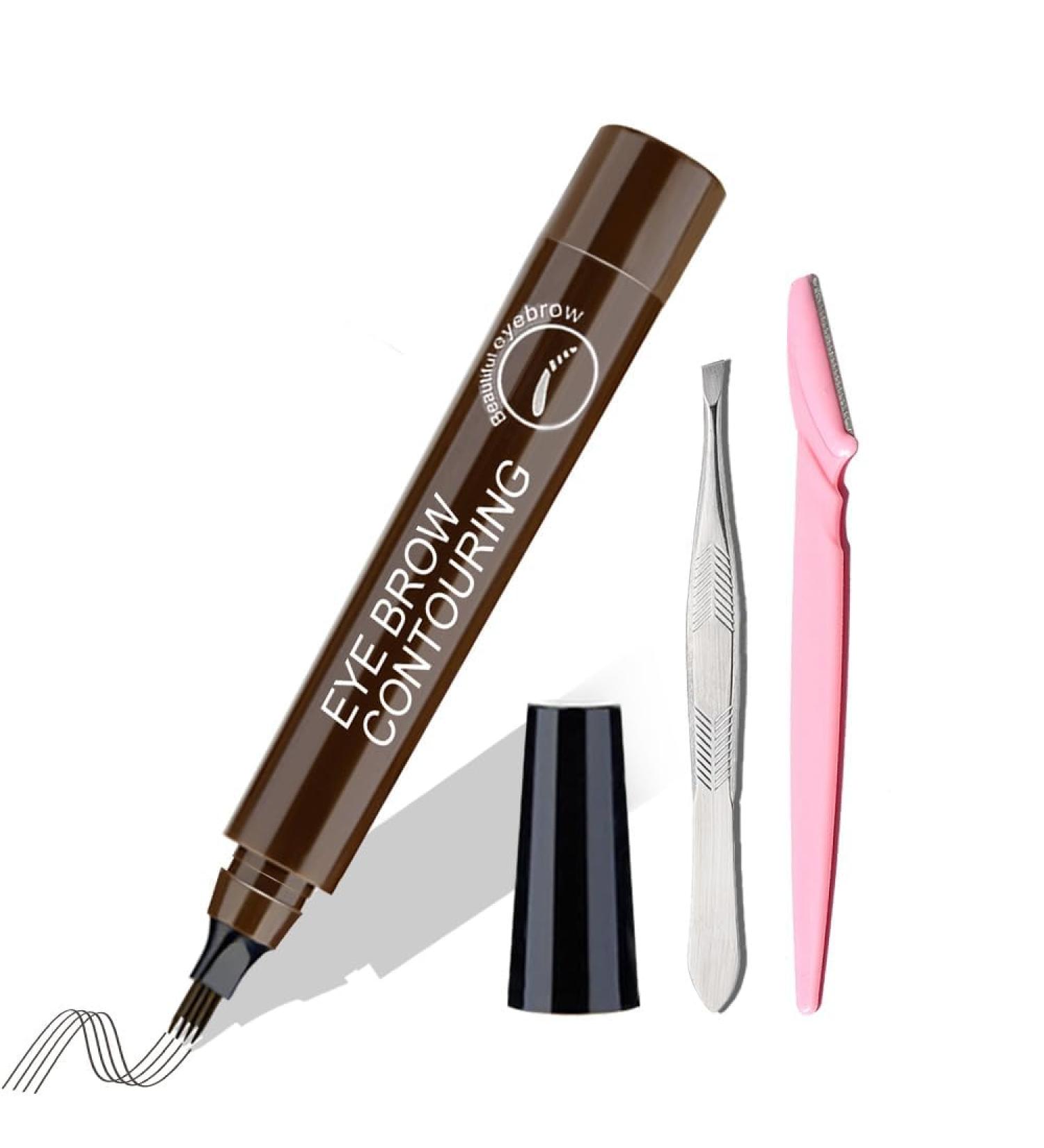 Wuiil Waterproof Eyebrow Pencil - Perfect for Beginners & Professionals | Effortless Dark Brown Brows | Ideal for Welding Festivals - Buy Online on SooperMarket.com