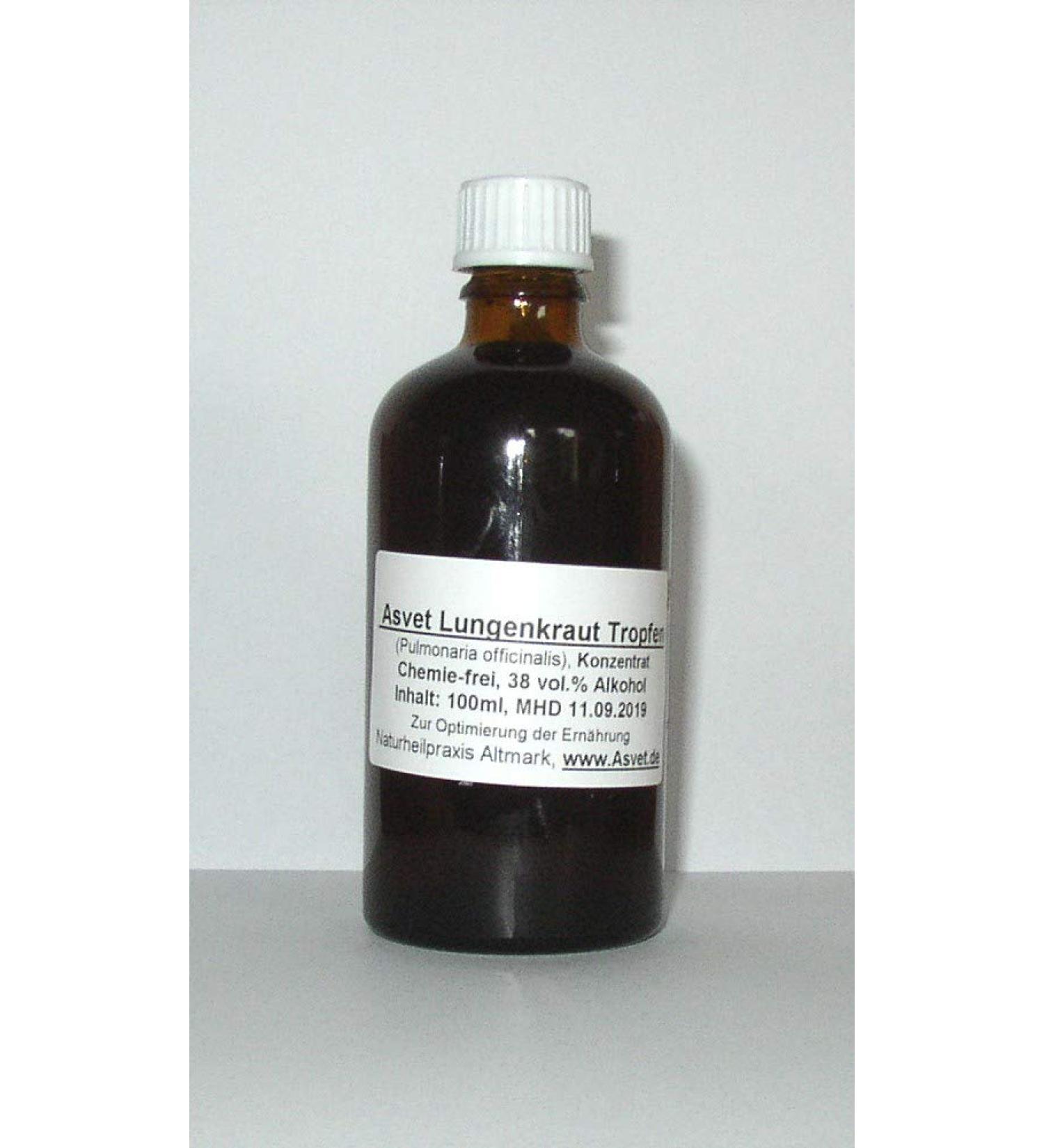 Asvet 100ml lungwort tincture drops pulmonaria preparation without chemicals handmade 100% vegan and natural!