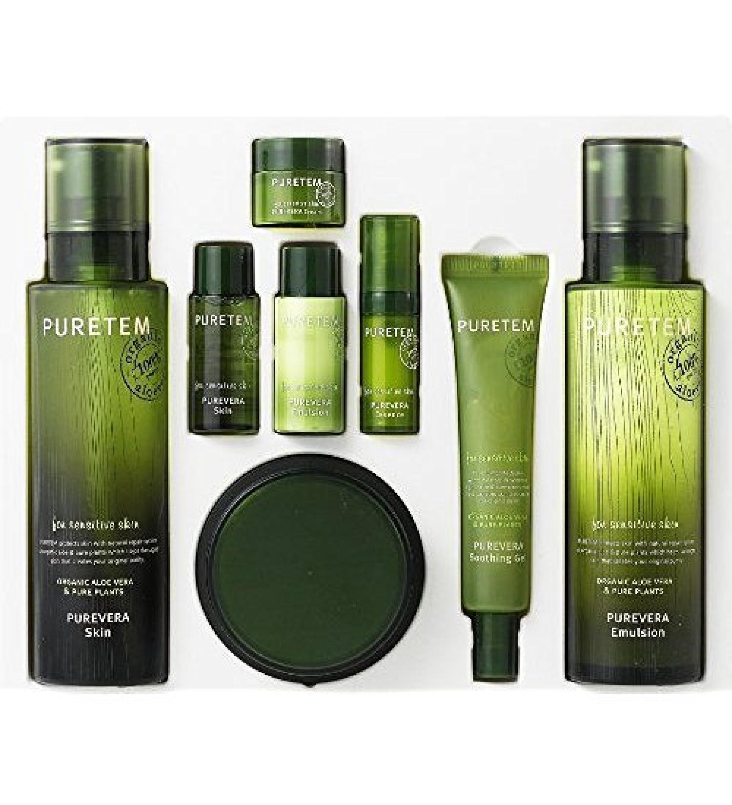 Puretem Purevera Facial Skin Care 3 Items Set (100% Organic Aloe Vera) by Kwailnara