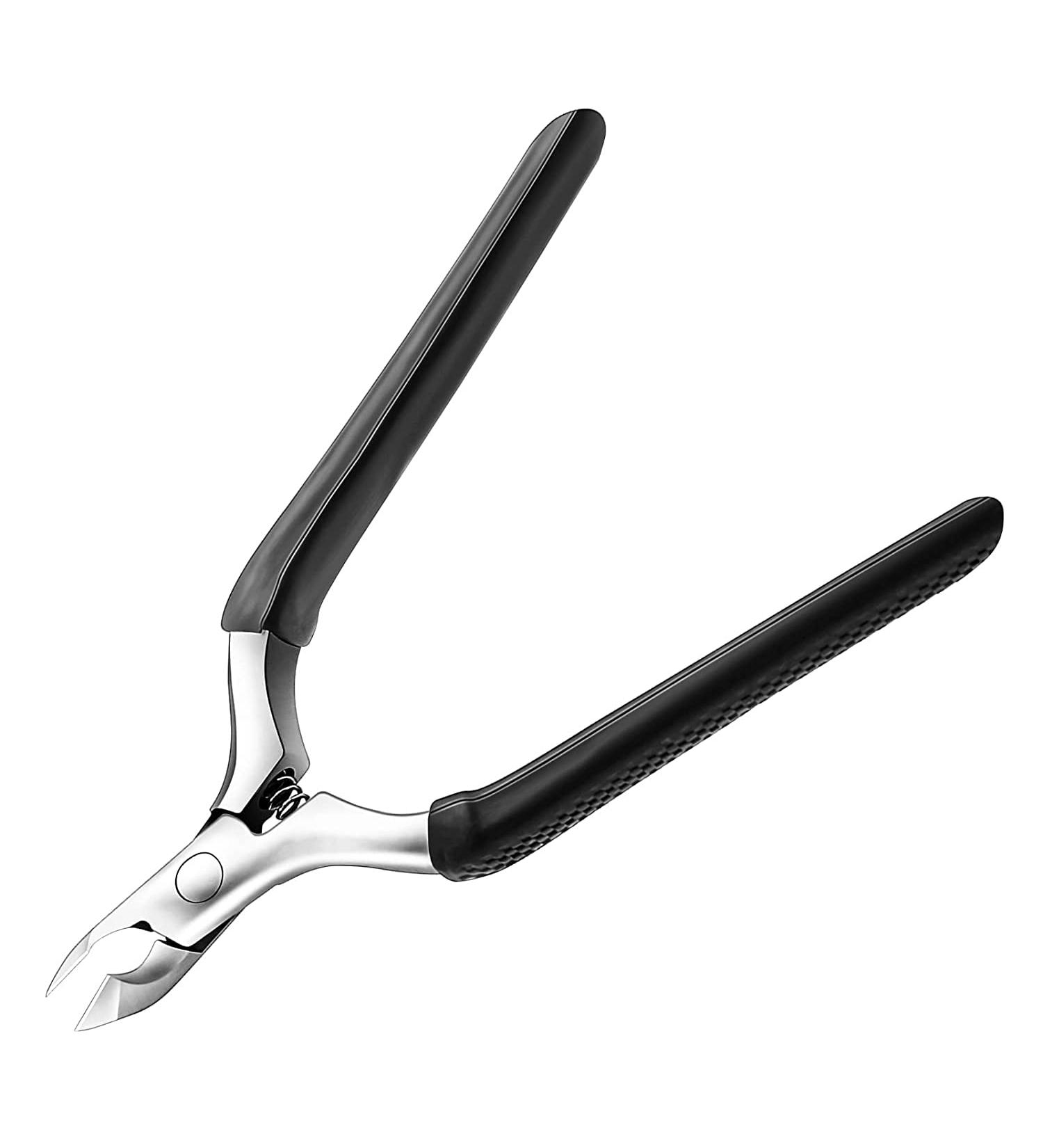 ANRUI Professional Cuticle Nipper with Non-Slip Silicone Handle - Medical Grade Stainless Steel Cubical Cutter for Dry Skin (Black) - Buy Online on SooperMarket.com
