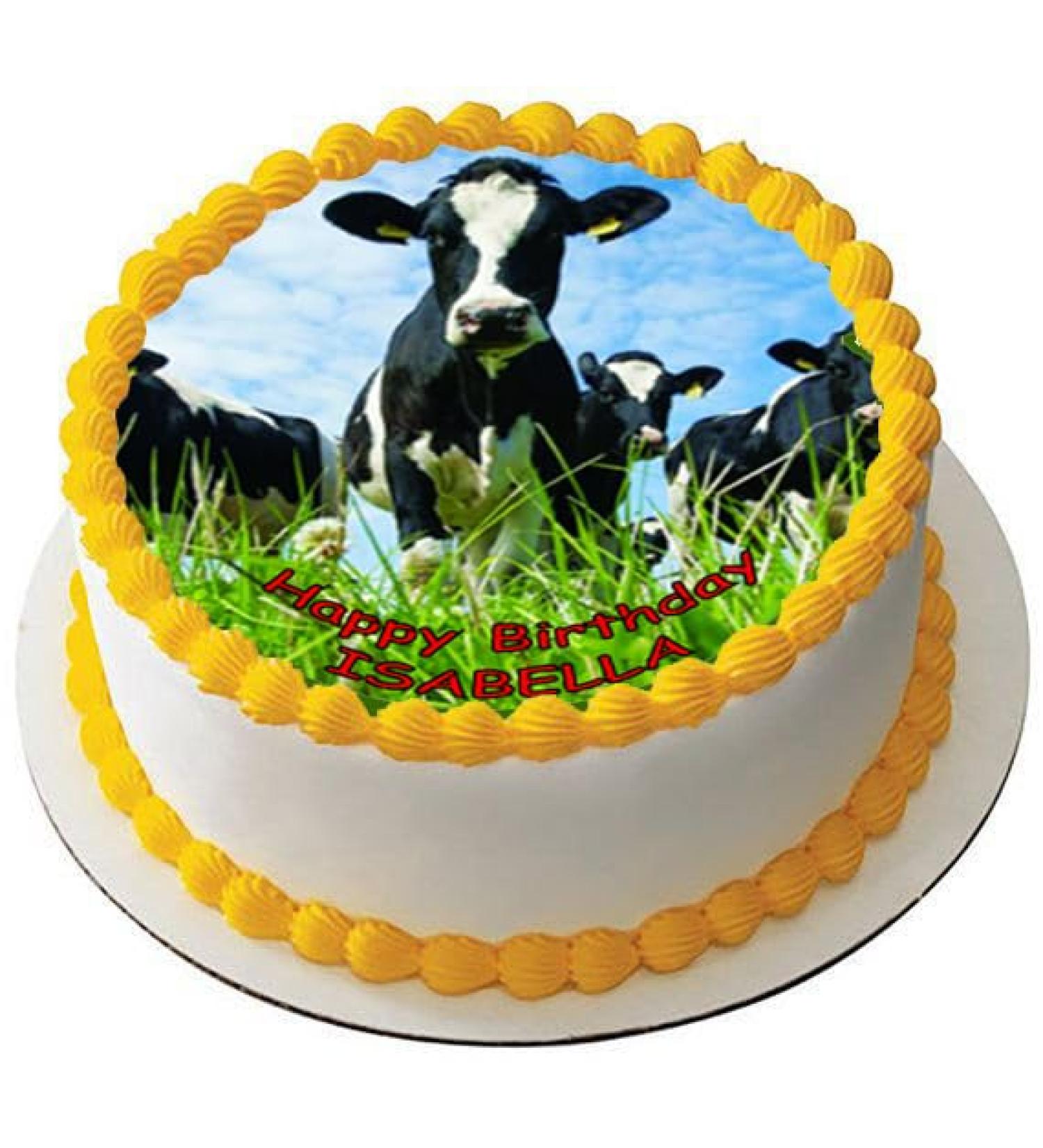 COW 7.5 PREMIUM Edible ICING Cake Topper DECORATION FARM ANIMAL D1