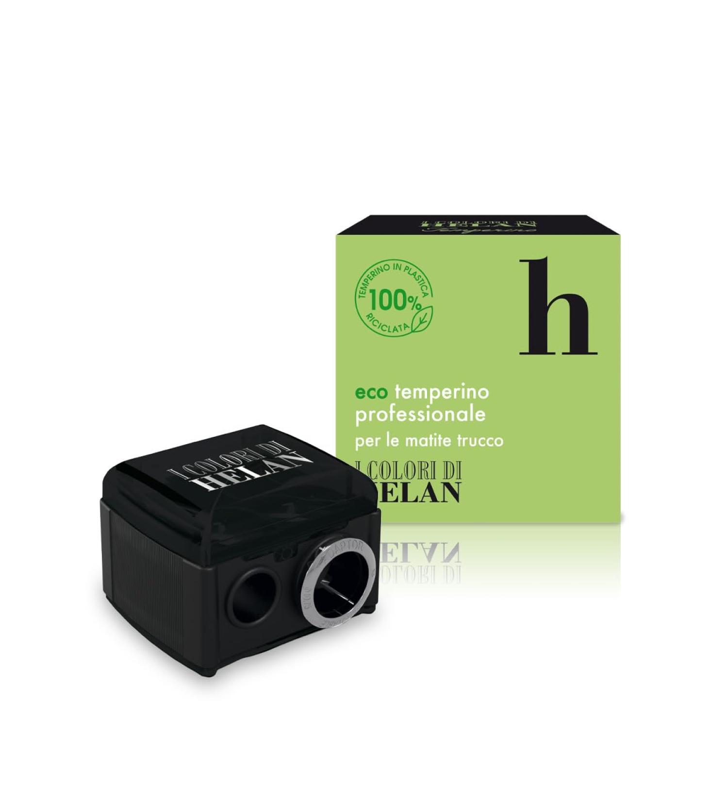 Helan The Colours of Helan - Portable 100% Recycled Pencil Sharpener with Reservoir and Removable Adapter Pencil Sharpener with Reservoir and Tip Eye and Lip Pencil Sharpener 3 Diameters Makeup
