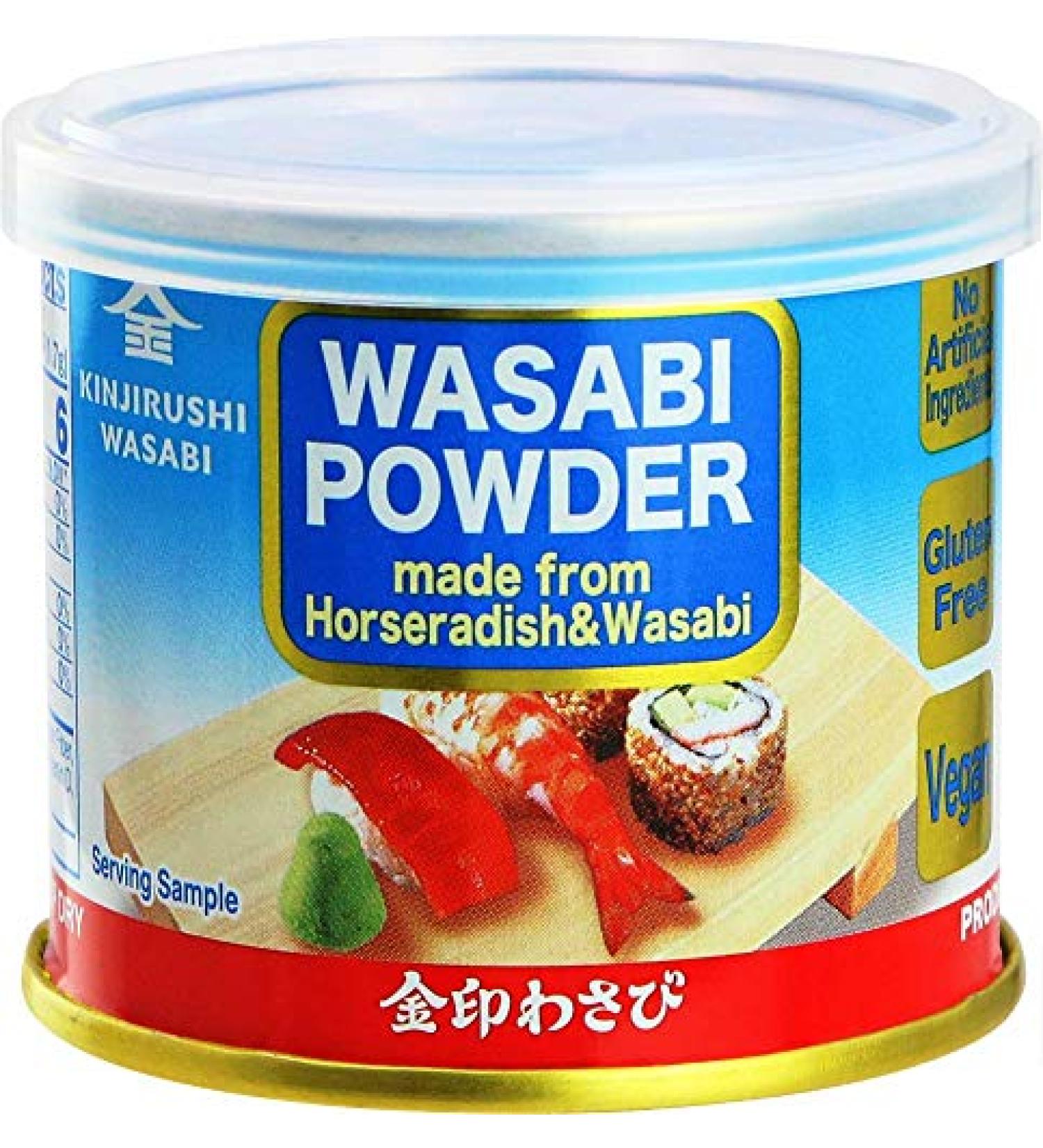 Kinjirushi Wasabi Powder 0.88 oz (25g) - Gluten Free, Vegan, No Artificial Ingredients - Spicy Flavor - 0.88 Ounce (Pack of 1) - Buy Online on SooperMarket.com