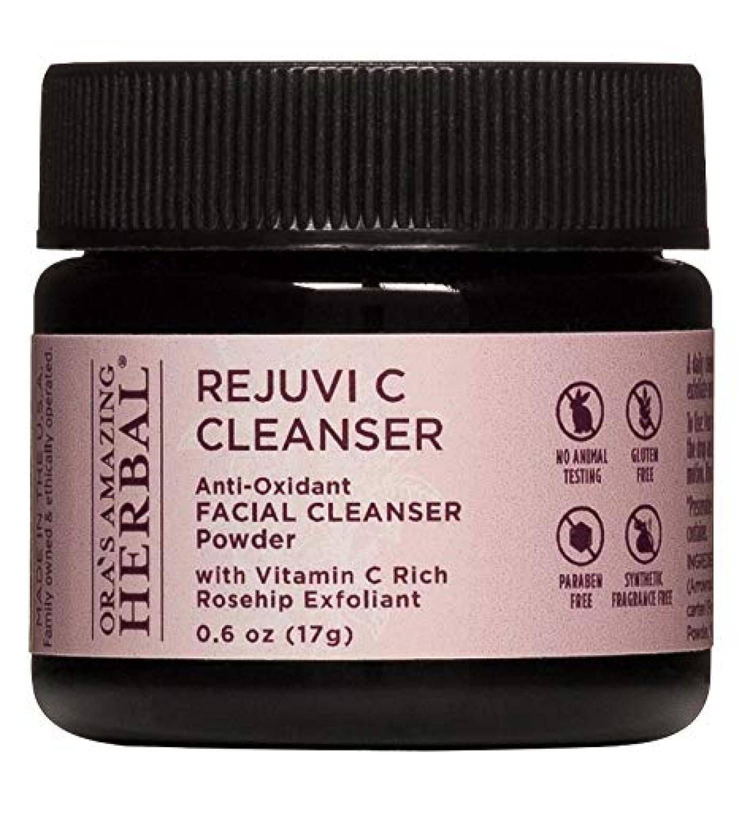 Ora's Amazing Herbal Rejuvi C Powder Face Cleanser - Organic Soap-Free Exfoliating Powder with Rosehip Seed Hibiscus & Frankincense - Travel/Trial Size - International Shipping Available - Buy Online on SooperMarket.com