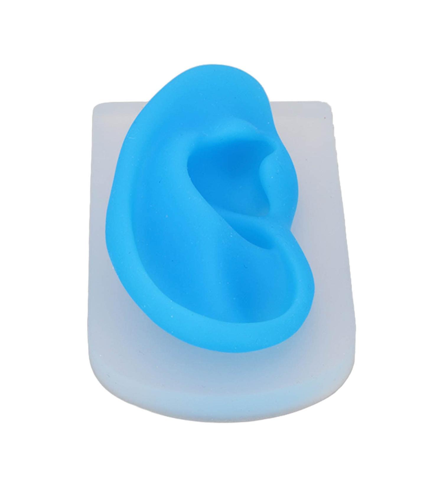 Silicone Left Ear Piercing Model - Flexible & Durable Teaching Tool with Transparent Base - Buy Online on SooperMarket.com