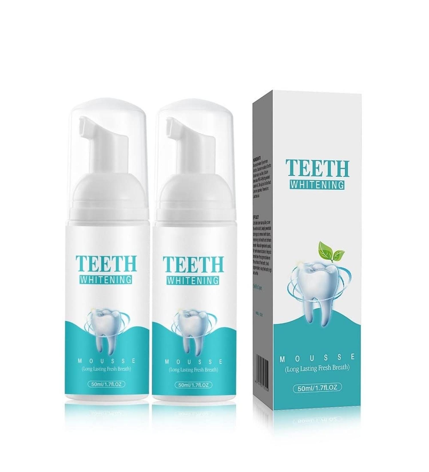 2 Pcs Mousse Mouthwash 50 ML - Deep Clean Stain Removal & Teeth Whitening Oral Care - Buy Online on SooperMarket.com