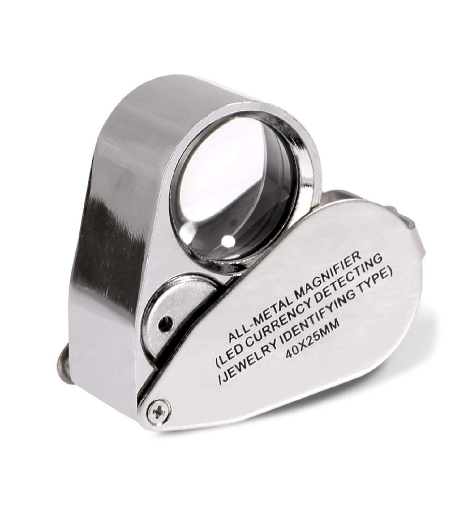 KINGMAS 40x Jeweller Loupe Folding Magnifying Jewelry Eye Magnifier With LED Light Illuminated (LED Currency Detecting/Jewlers Identifying Type Lupe) - Buy Online on SooperMarket.com