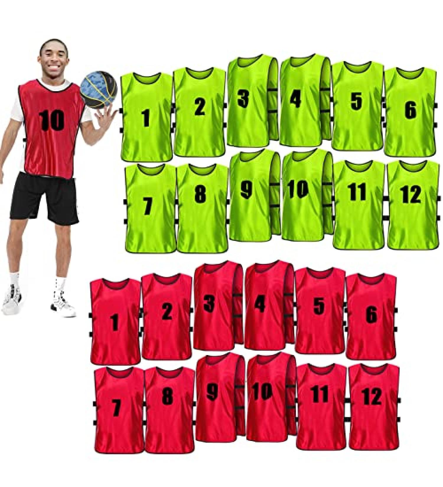 24 Pcs Lightweight Numbered Soccer Practice Vests for Men, Youth & Adults - Scrimmage Jerseys for Soccer, Lacrosse Training - Sport Supplies - Buy Online on SooperMarket.com
