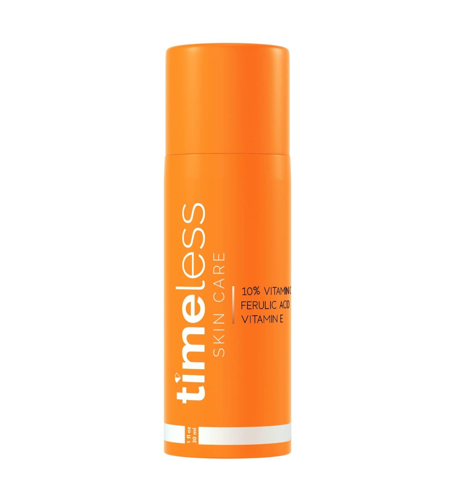 Timeless Skin Care 10% Vitamin C + E Ferulic Acid Serum - 1 oz | Brighten, Restore & Correct Skin | Lightweight Non-Greasy Formula | All Skin Types - Buy Online on SooperMarket.com