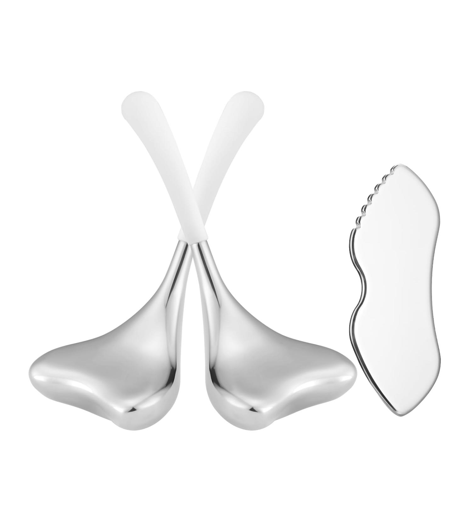 Buy Unbreakable Running Man Cryo Sticks - Stainless Steel Ice Globes & Gua Sha Facial Tools for Skin Tightening & Cooling Spa Treatment - Buy Online on SooperMarket.com