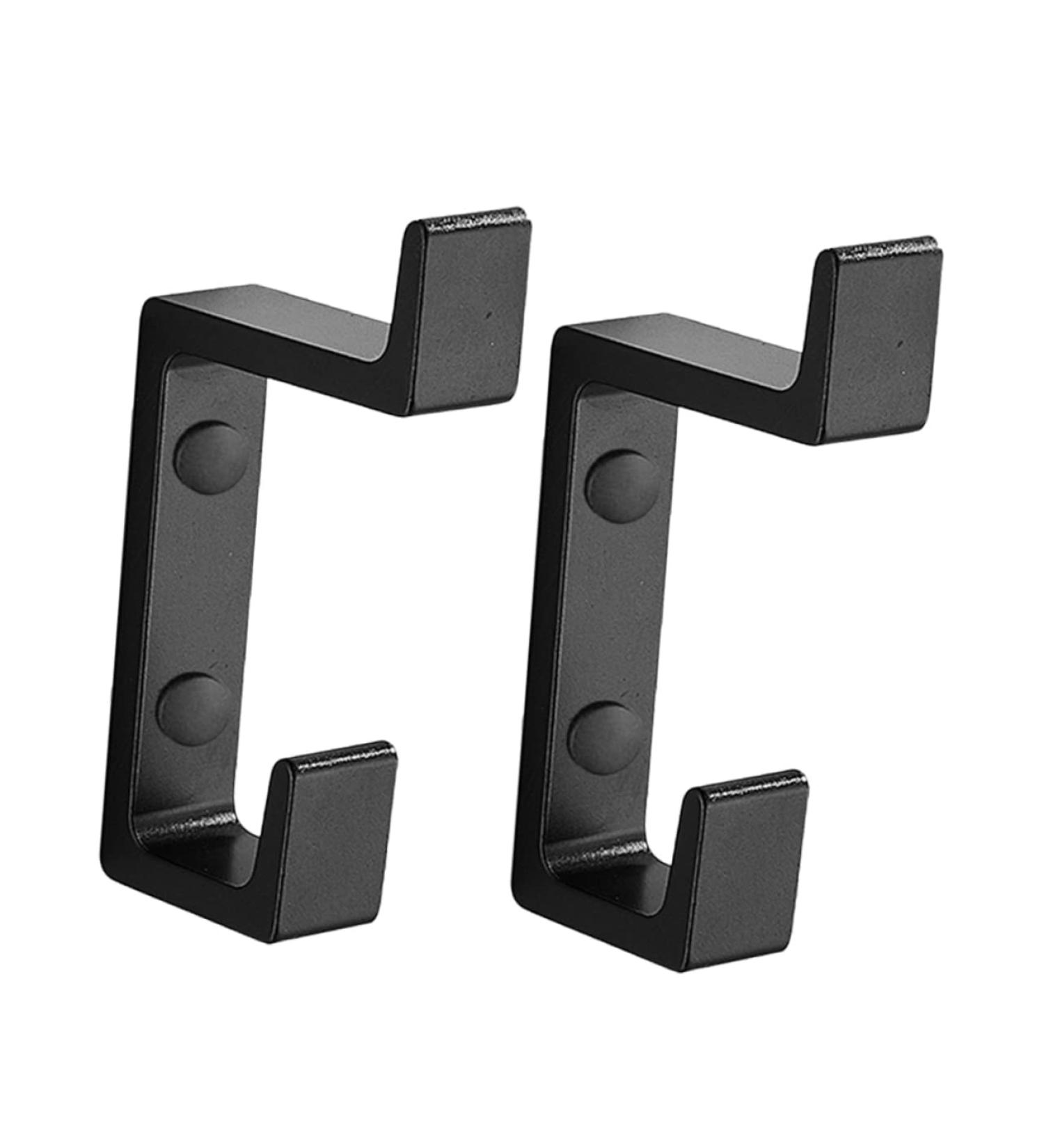 OSALADI 2pcs Up and Down Double Hook 2 Metal Clothes Home Storage Hook Towel Rack Double Fork 8.7x3cm Black - Buy Online on SooperMarket.com