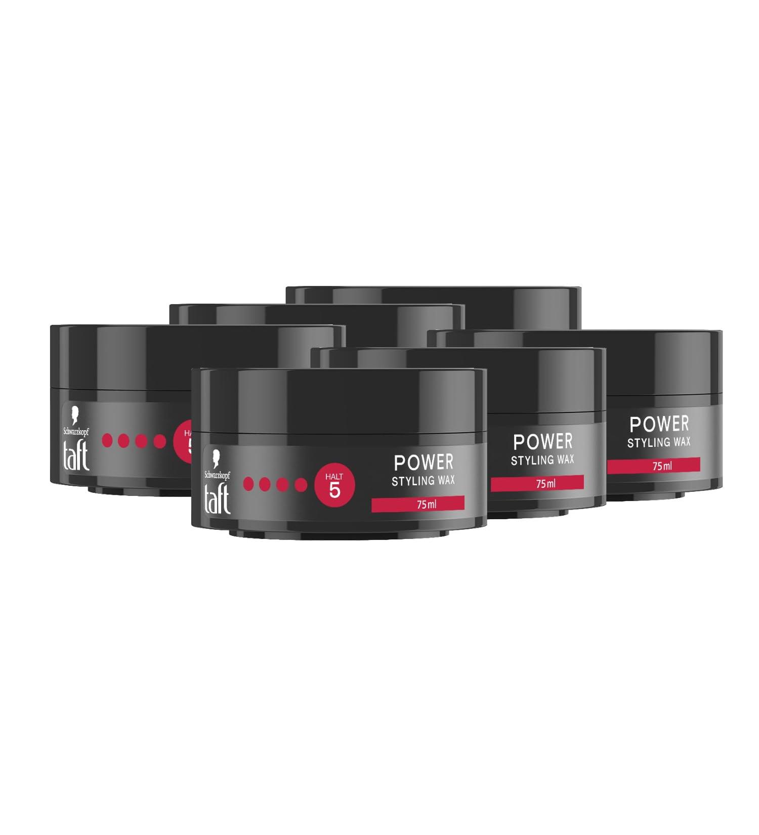 Schwarzkopf Taffel Styling Wax Power | 6 x 75ml | Vegan Hair Wax for 48 Hour Hold | Gentle on Hair & Scalp - Buy Online on SooperMarket.com
