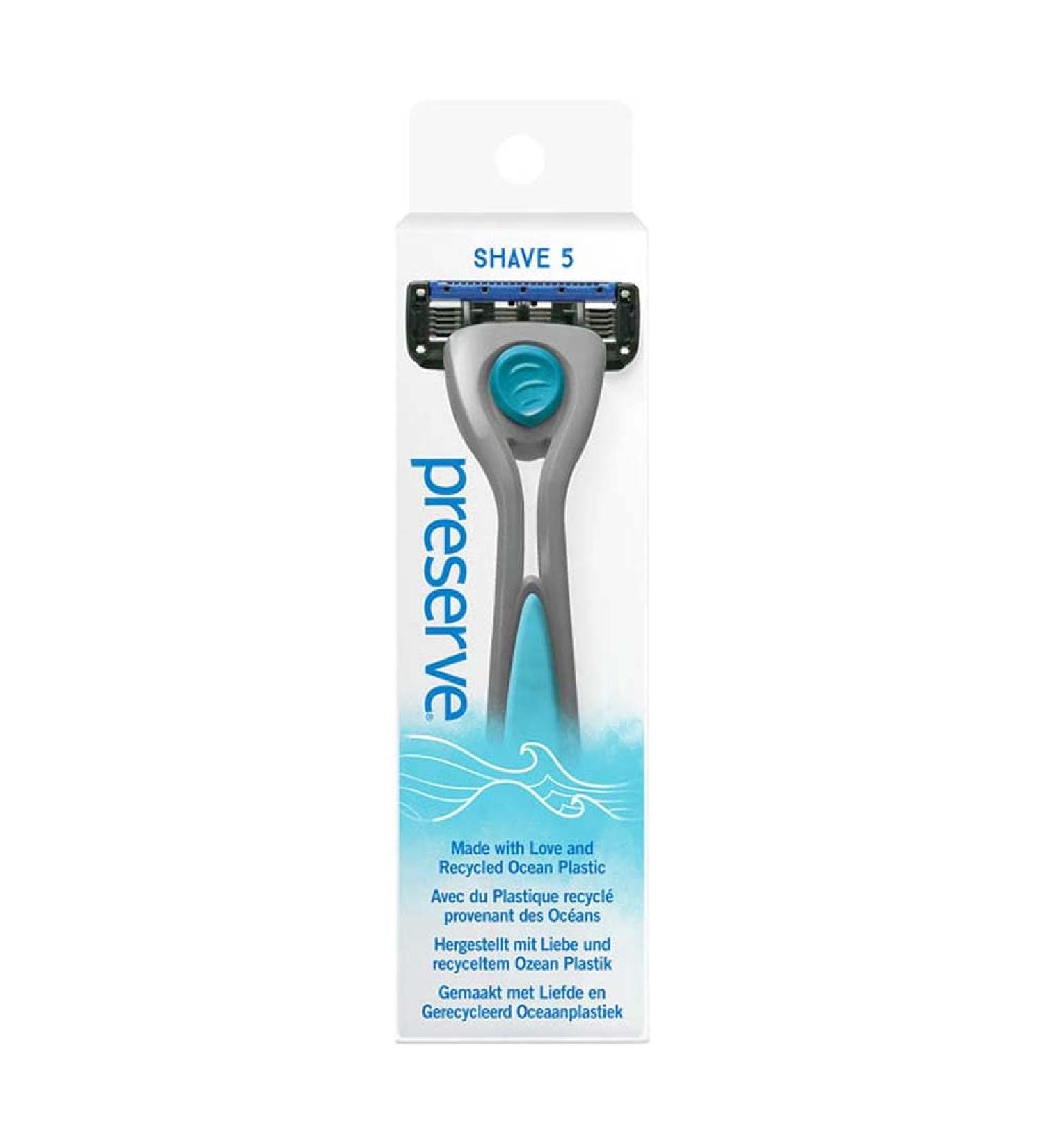 PRESERVE: POPi SHAVE 5 Razor with Blade - Charcoal Grey (Pack of 6)
