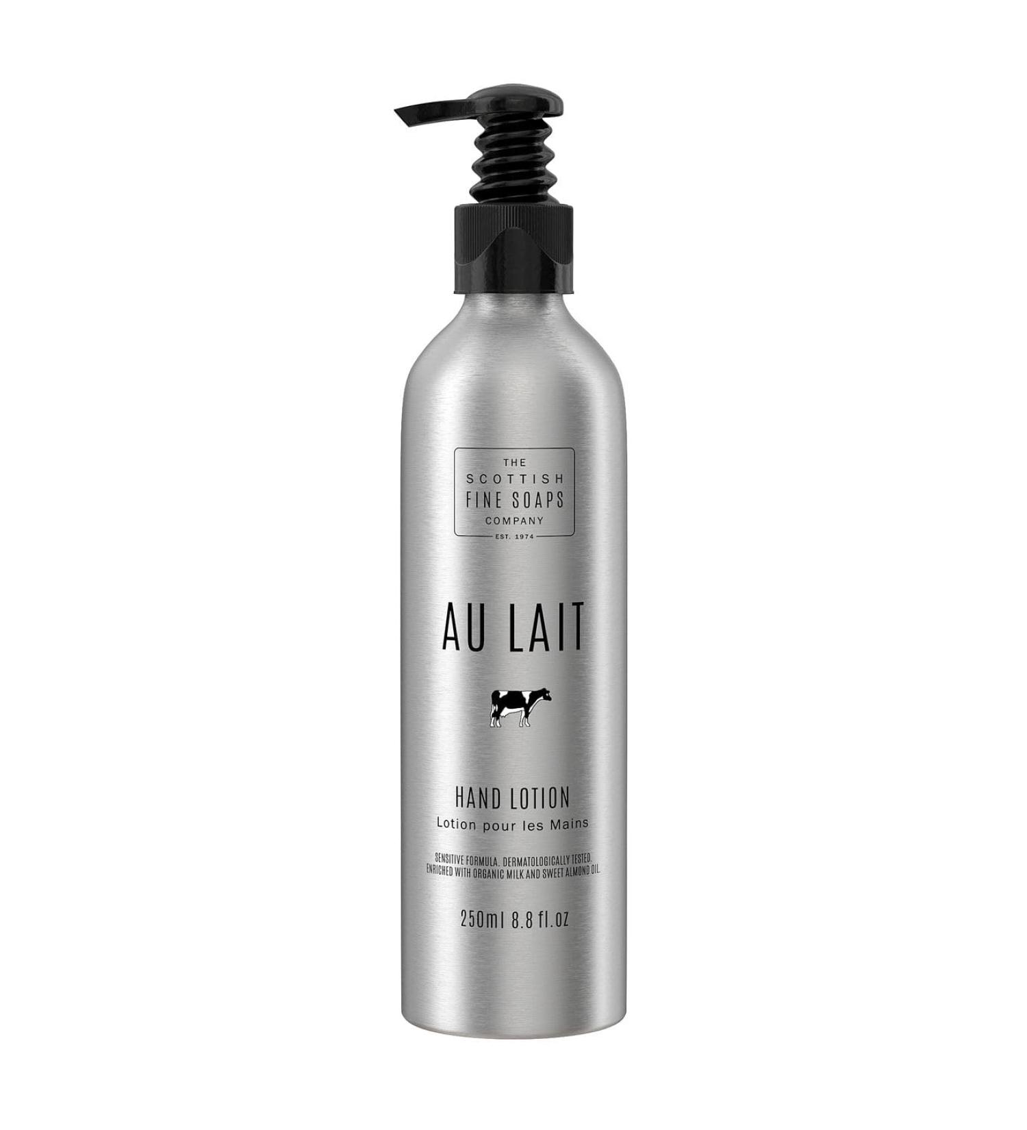 Scottish Fine Soaps - Au Lait Hand Lotion - Enriched With Shea Butter Sweet Almond Oil and Aloe Vera - Rich Creamy Texture - Delicate Scent - Sensitive Formula - 250ml