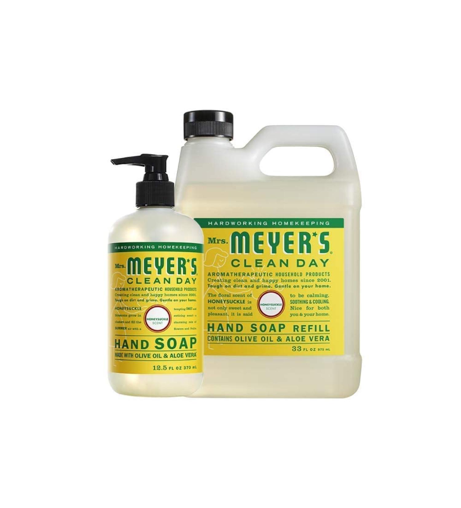 Mrs. Meyer's Honeysuckle Hand Soap Variety Pack - Refill and 1CT Hand Soap Included - Buy Online on SooperMarket.com