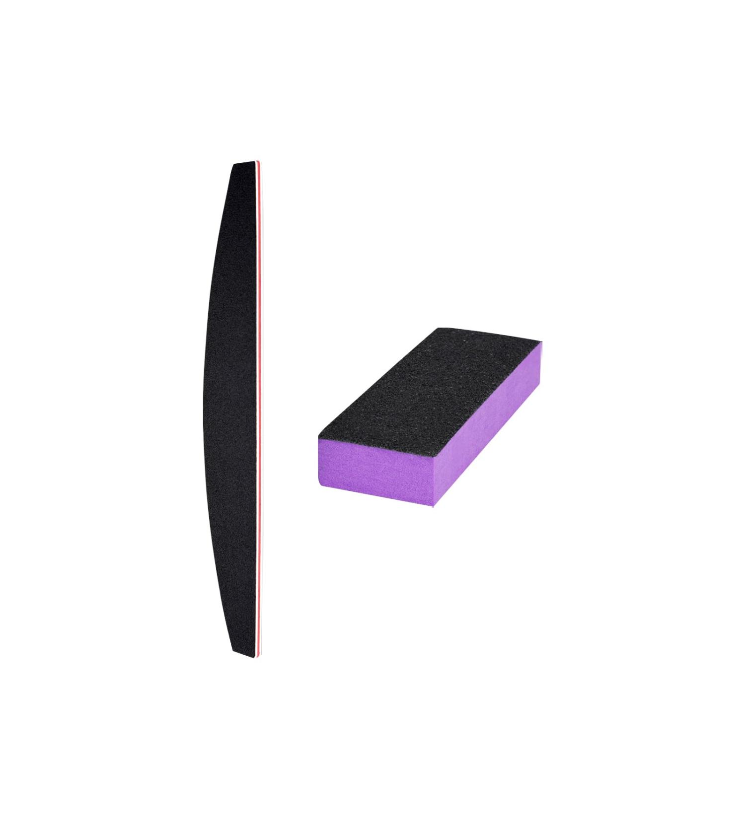 Buy Reusable Black Nail File & Thin Buffer Block - Double Sided Manicure Tools (100/180 Grit) - Perfect for Buffing & Grinding | International Shipping - Buy Online on SooperMarket.com