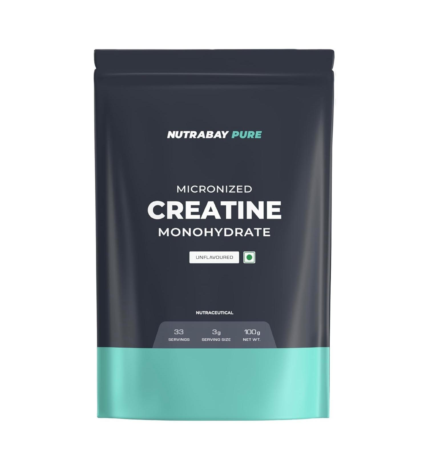 Newtrab.ay Pure Micronised Creatine Monohydrate Powder (100g Unflavoured) Pre/Post Workout Supplement for Muscle Repair & Recovery | Supports Athletic Performance & Power - Buy Online on SooperMarket.com