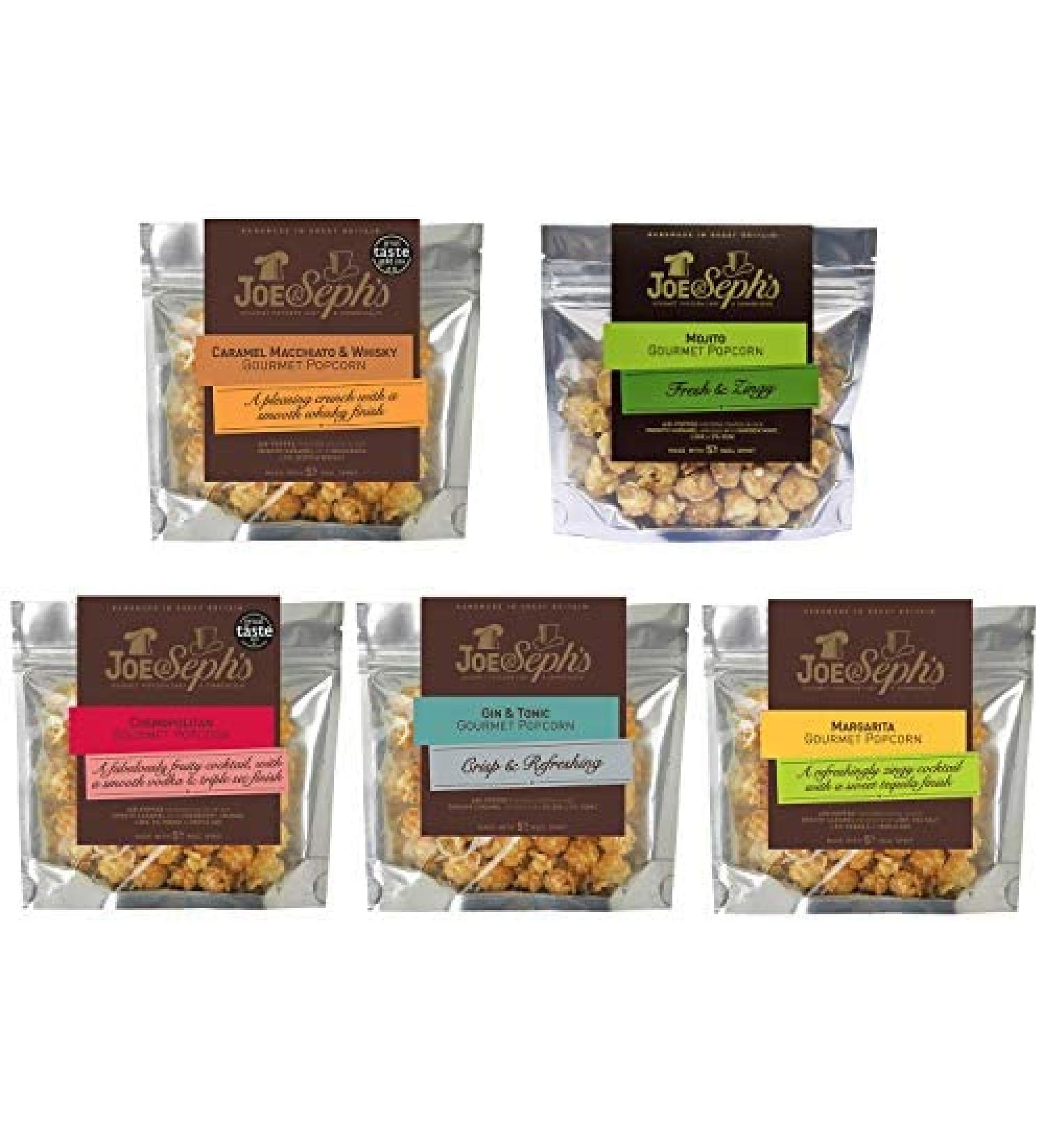 Joe & Seph's Cocktail Popcorn Tasting Selection - 5 x Bags | Handmade in the UK | Gluten Free | Air-popped | All-natural ingredients - 155g SnackSelect02 Cocktail 5 Count (Pack of 1) - Buy Online on SooperMarket.com