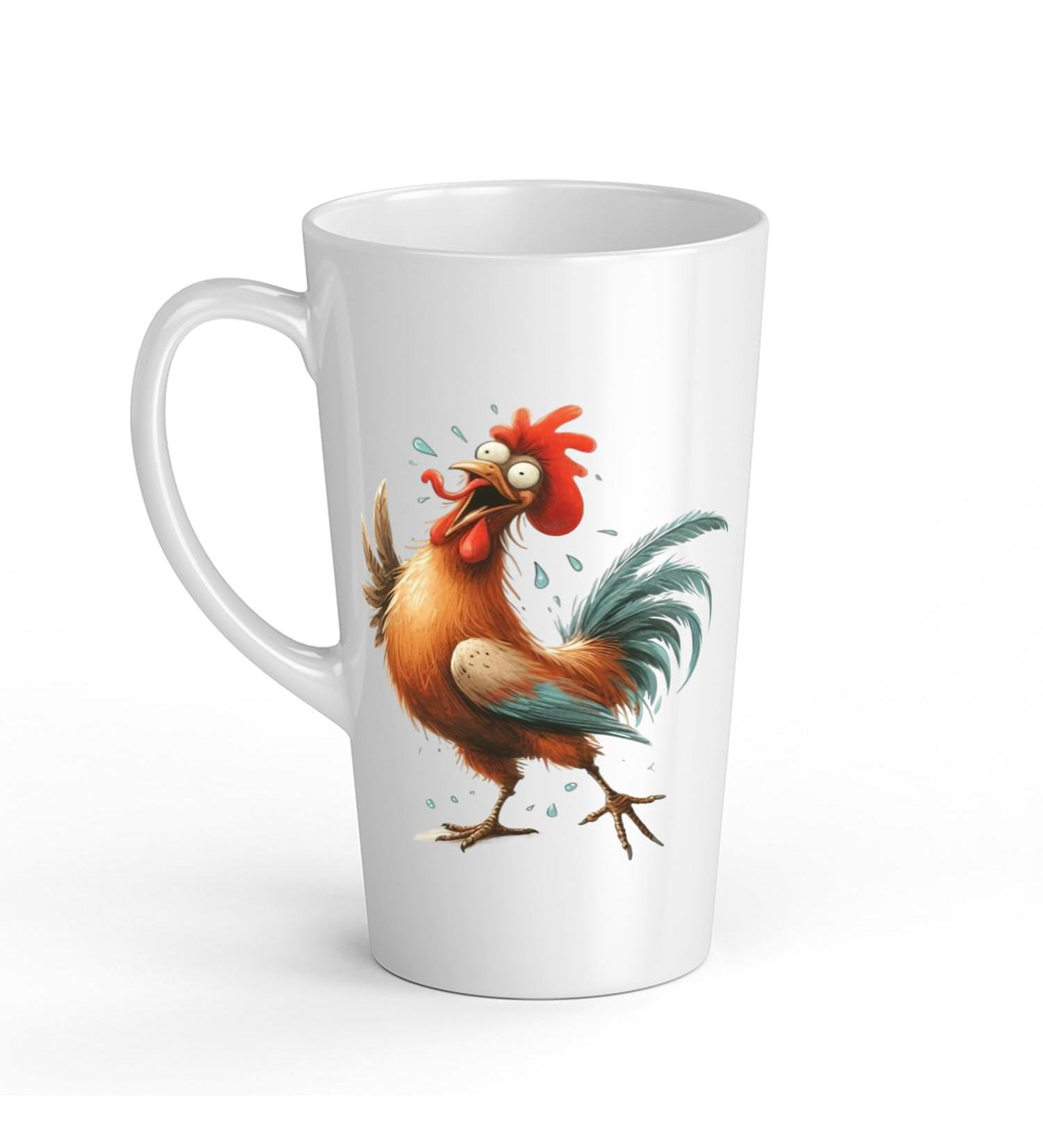 White Ceramic Kids Chicken Mug - Large 483 ml Perfect for Hot Chocolate or Milk Fun and Easy to Use