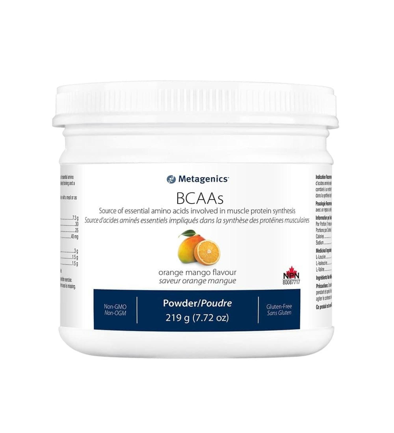 Metagenics - BCAAs Amino Acids Powder - Orange Mango - 219 g - 7.72 Oz - (30 servings)