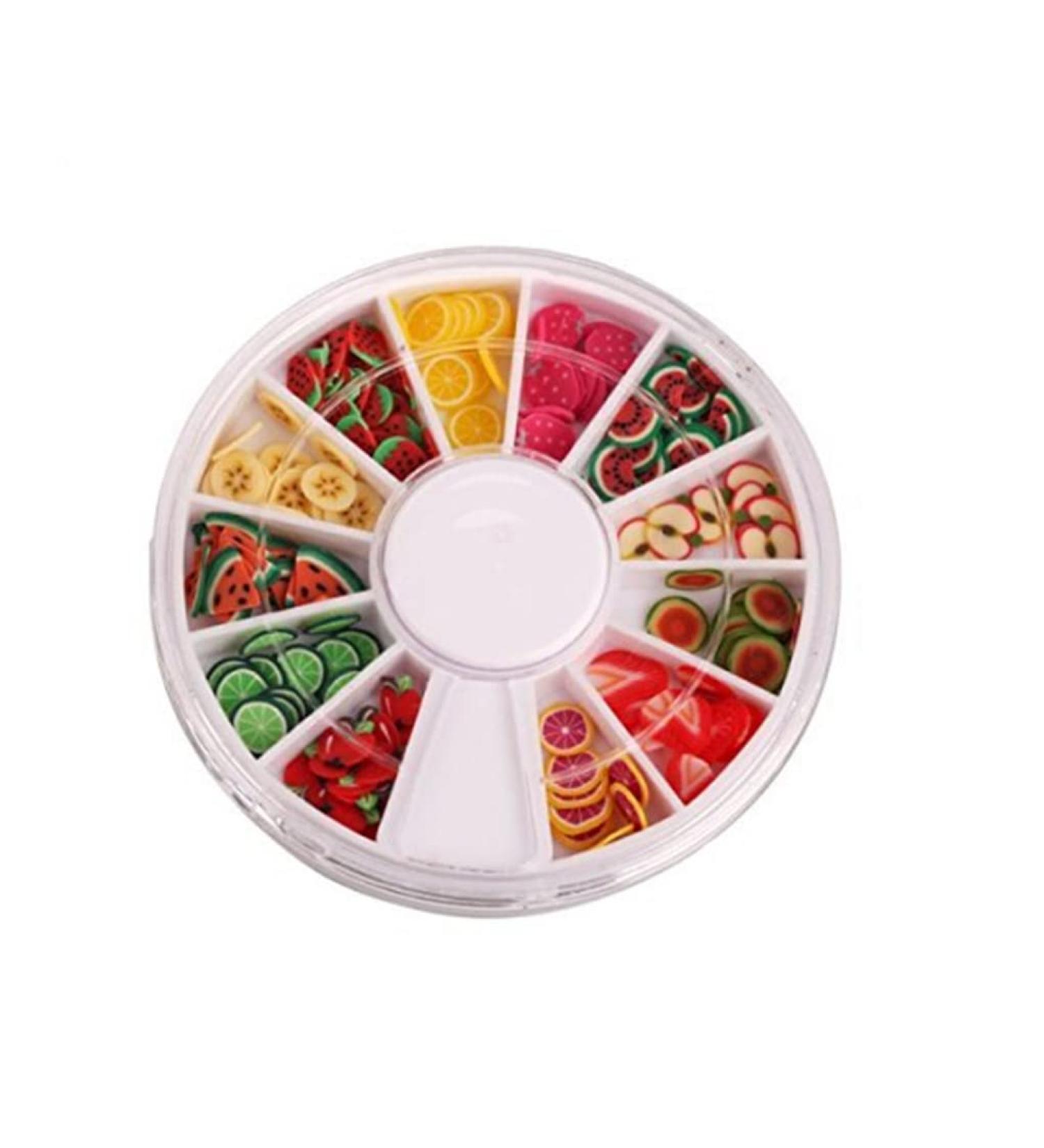 Nail art piece1box Creative Nail Art Decoration Cute Finger Nail Fresh Fruit Multi Usage Polymer Clay Fruit Rods Sticks (12 Pattern) - Buy Online on SooperMarket.com