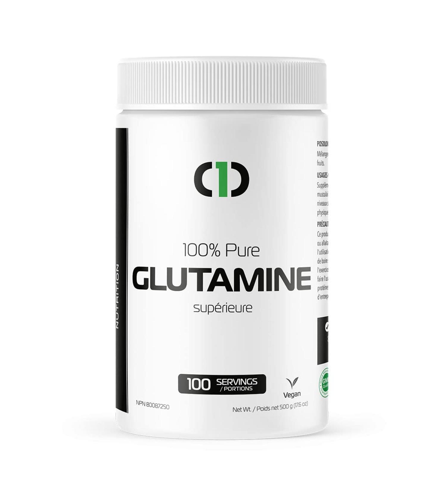 One brand Nutrition Glutamine 100% PURE Powder Vegan (500g) 1.1lb | L-Glutamine | 100 Servings - Buy Online on SooperMarket.com