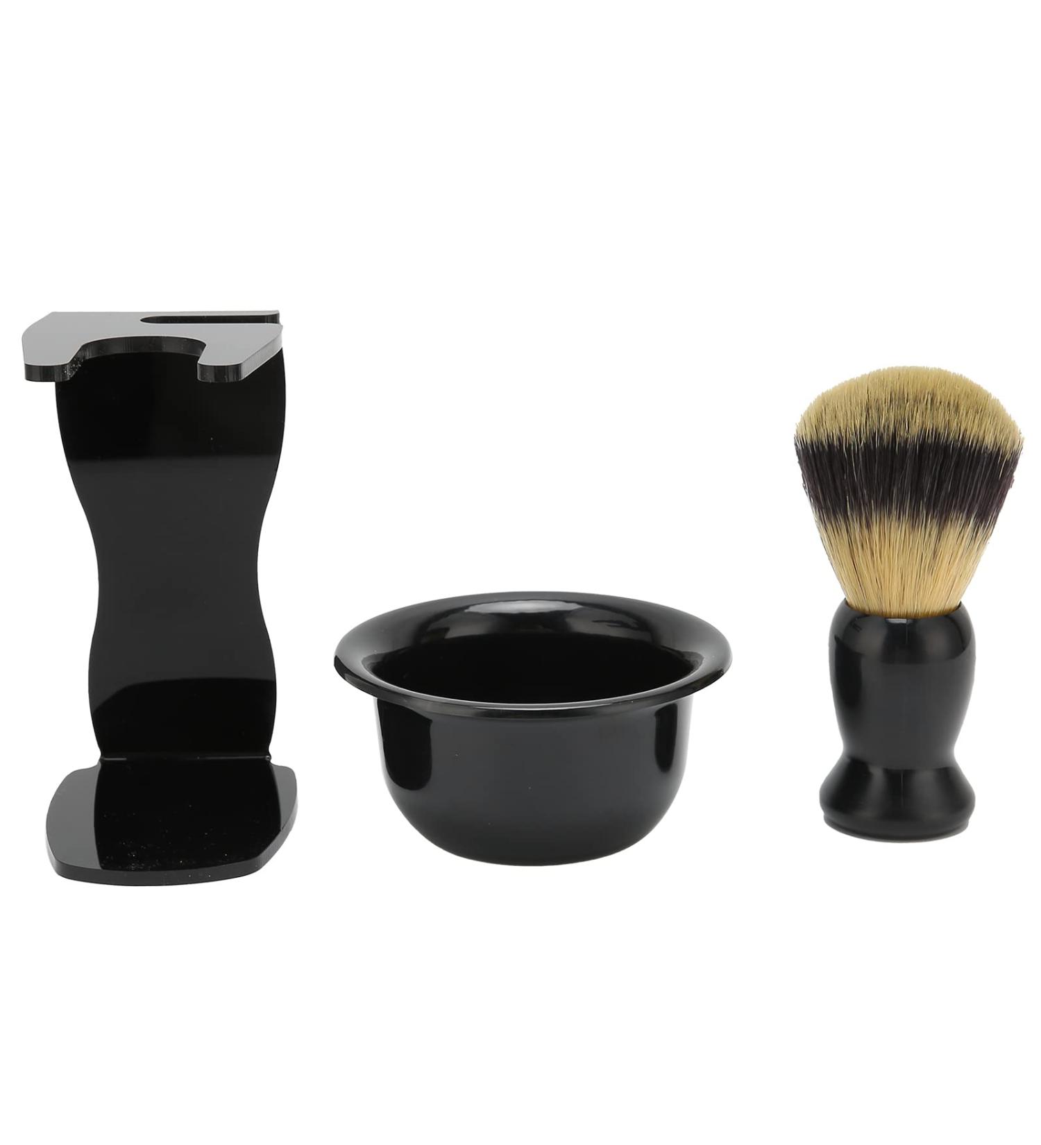 3 Pieces Shaving Brush Set | Complete Shaving Kit for Men | Beard Brush & Safety Stand - Buy Online on SooperMarket.com
