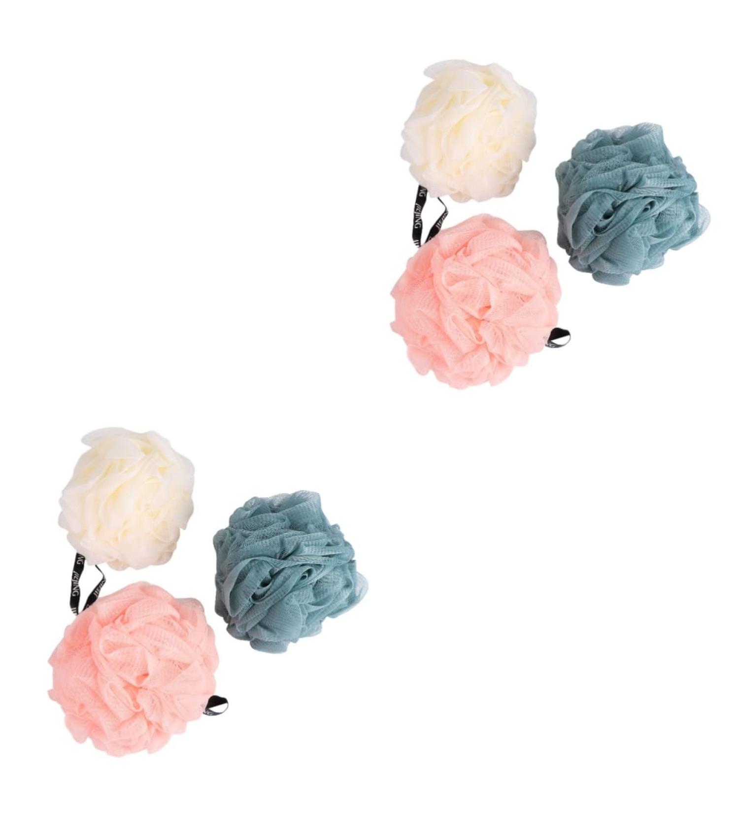 NOLITOY 6 Pcs Natural Bath Sponge Set - Body Scrubber Loofa and Shower Pouf for Men - Eco-Friendly Sponges for a Luxurious Clean Experience - Buy Online on SooperMarket.com