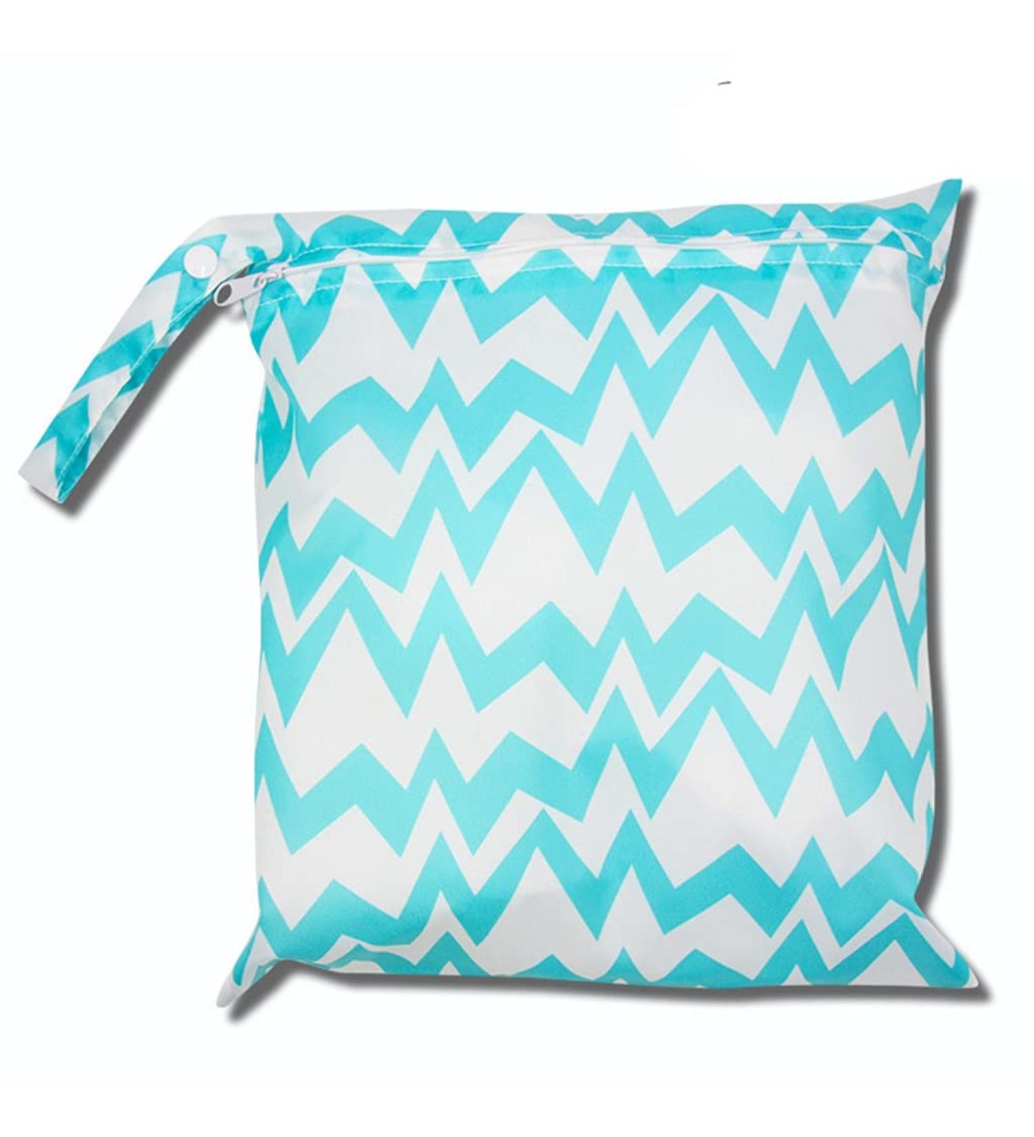EGURS Wetbag | Waterproof Reusable Diaper Bag - Blue & White Stripes (30x28cm) - Eco-Friendly Travel Solution - Buy Online on SooperMarket.com