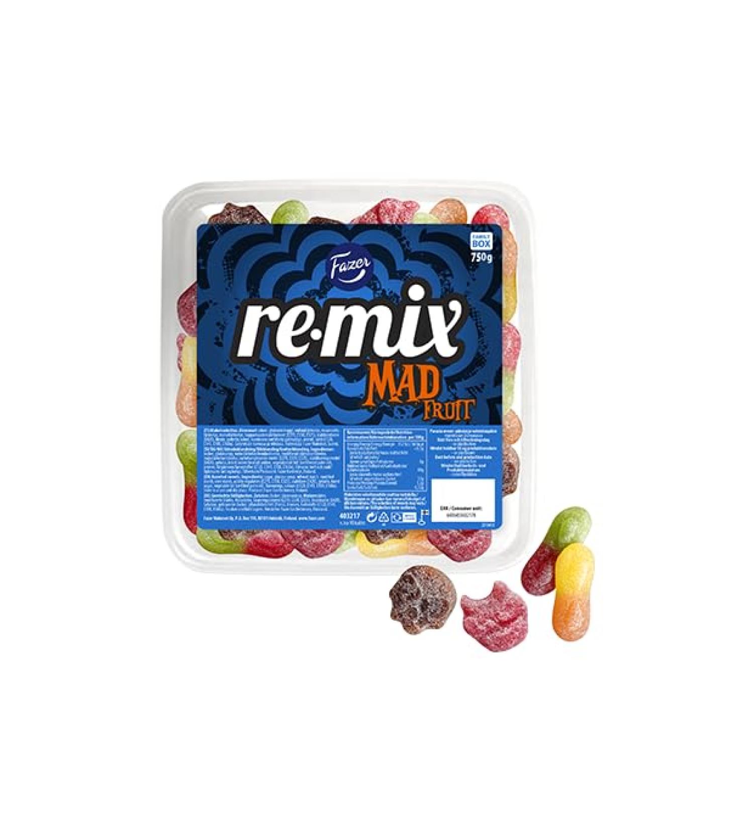 Fazer Remix Mad Fruit Mix Gummy Box of 750g 26.5 oz