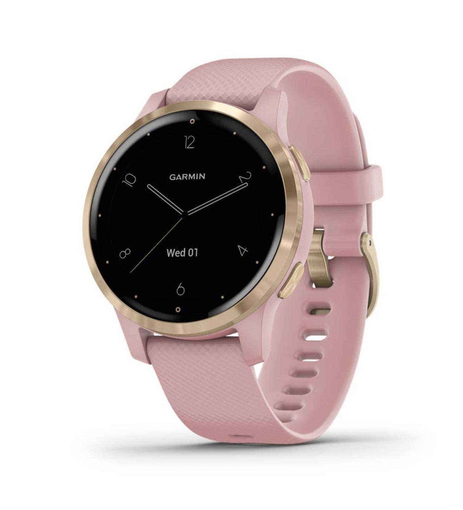 Garmin V voactive 4S Renewed Smartwatch | GPS, Music, Body Energy Monitoring | Light Gold/Light Pink Band - 40mm - Buy Online on SooperMarket.com
