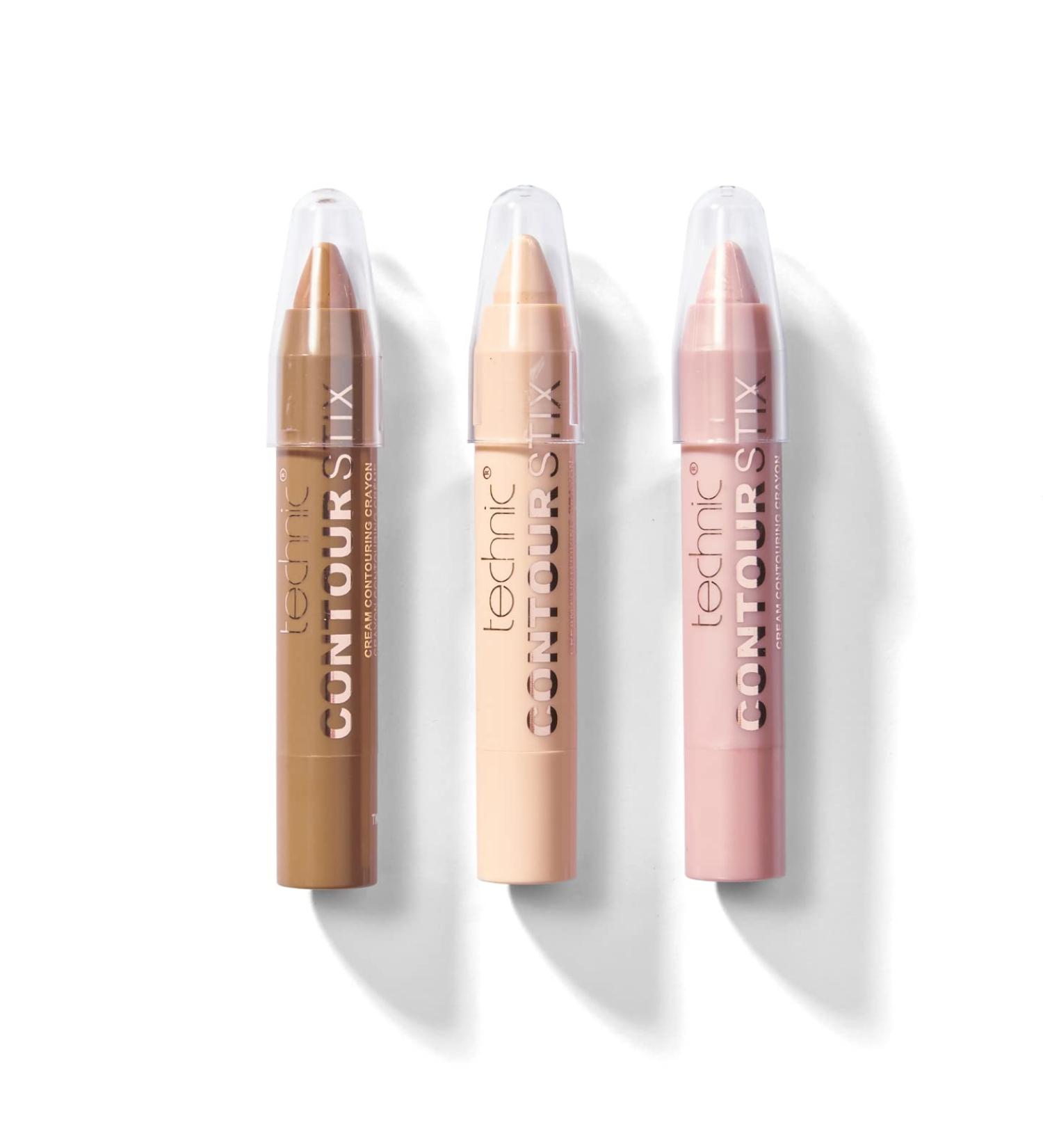 Buy Technic Contour Stix Creme Contour Abbey - 3-Pack Contour Cover & Highlighter for Easy Facial Shaping & Defining | Ultra-Creamy Formula - Buy Online on SooperMarket.com