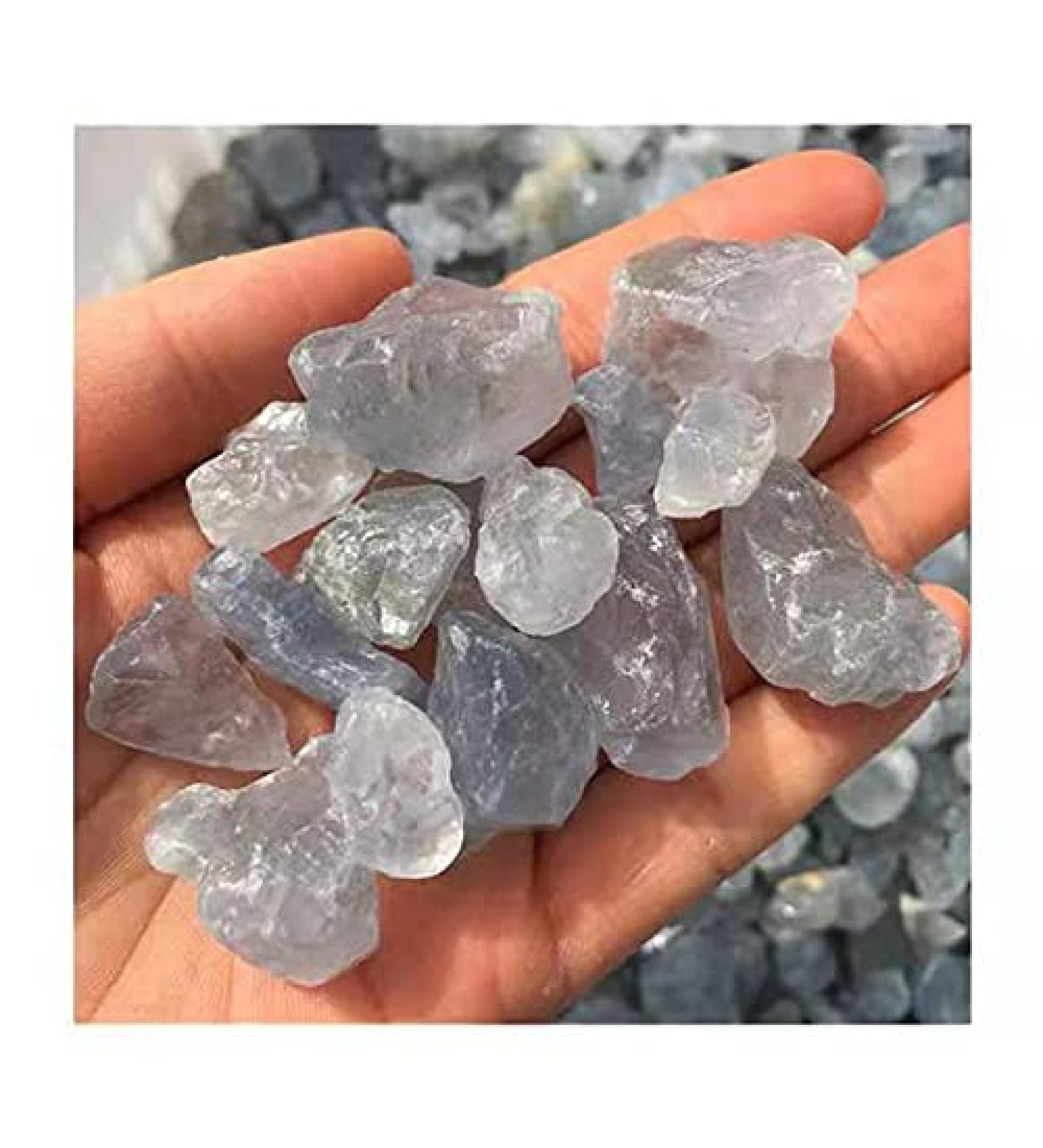 raw Minerals Crystals Natural Sky Blue Celestite Rough Gemstone 100g FUZEGRDLI - Buy Online on SooperMarket.com