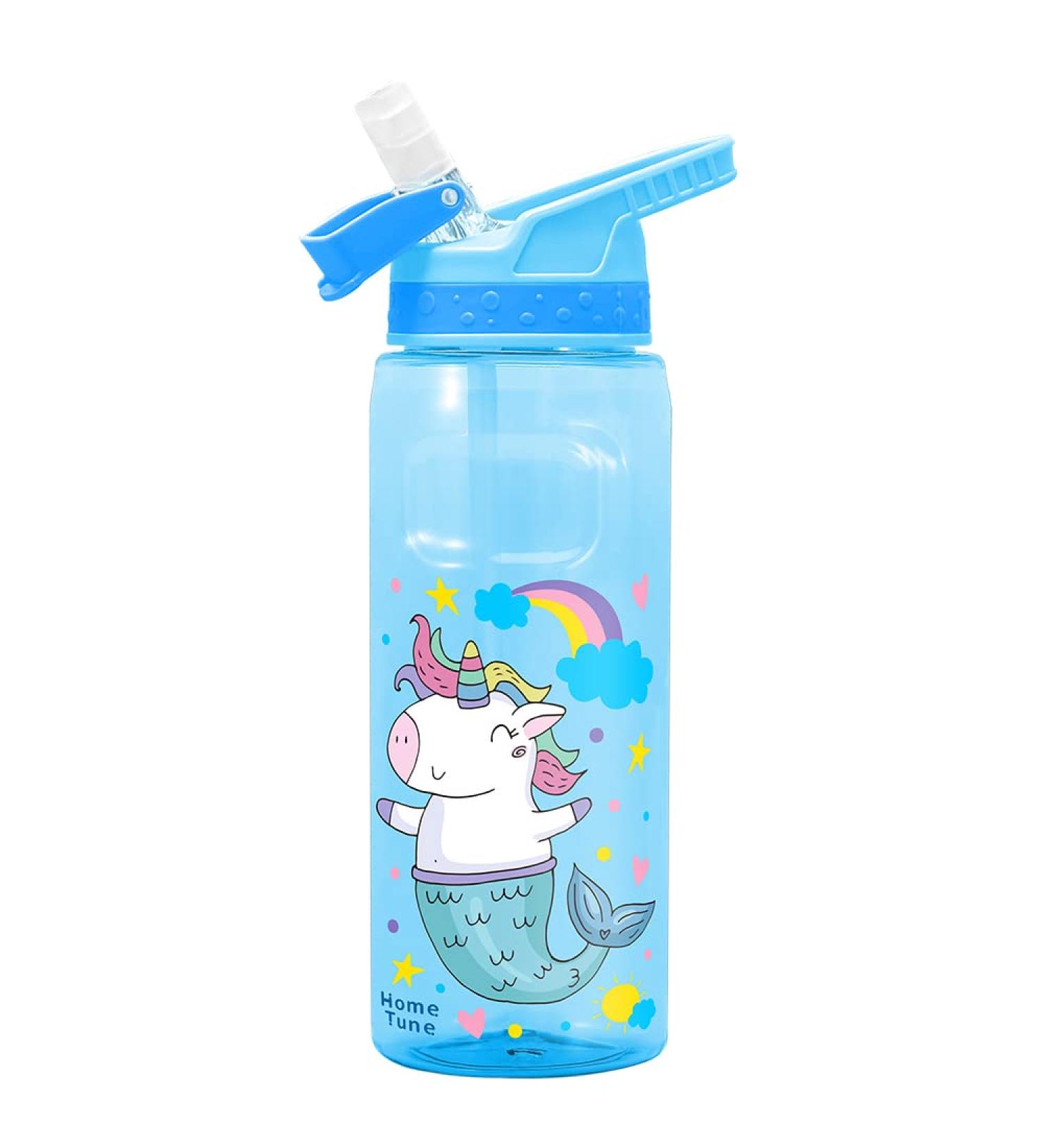 Koohot 22oz Kids Water Bottle - BPA Free, Leak-Proof, Lightweight with Straw Lid and Carry Loop - Mermaid2 Design for Boys and Girls - Buy Online on SooperMarket.com