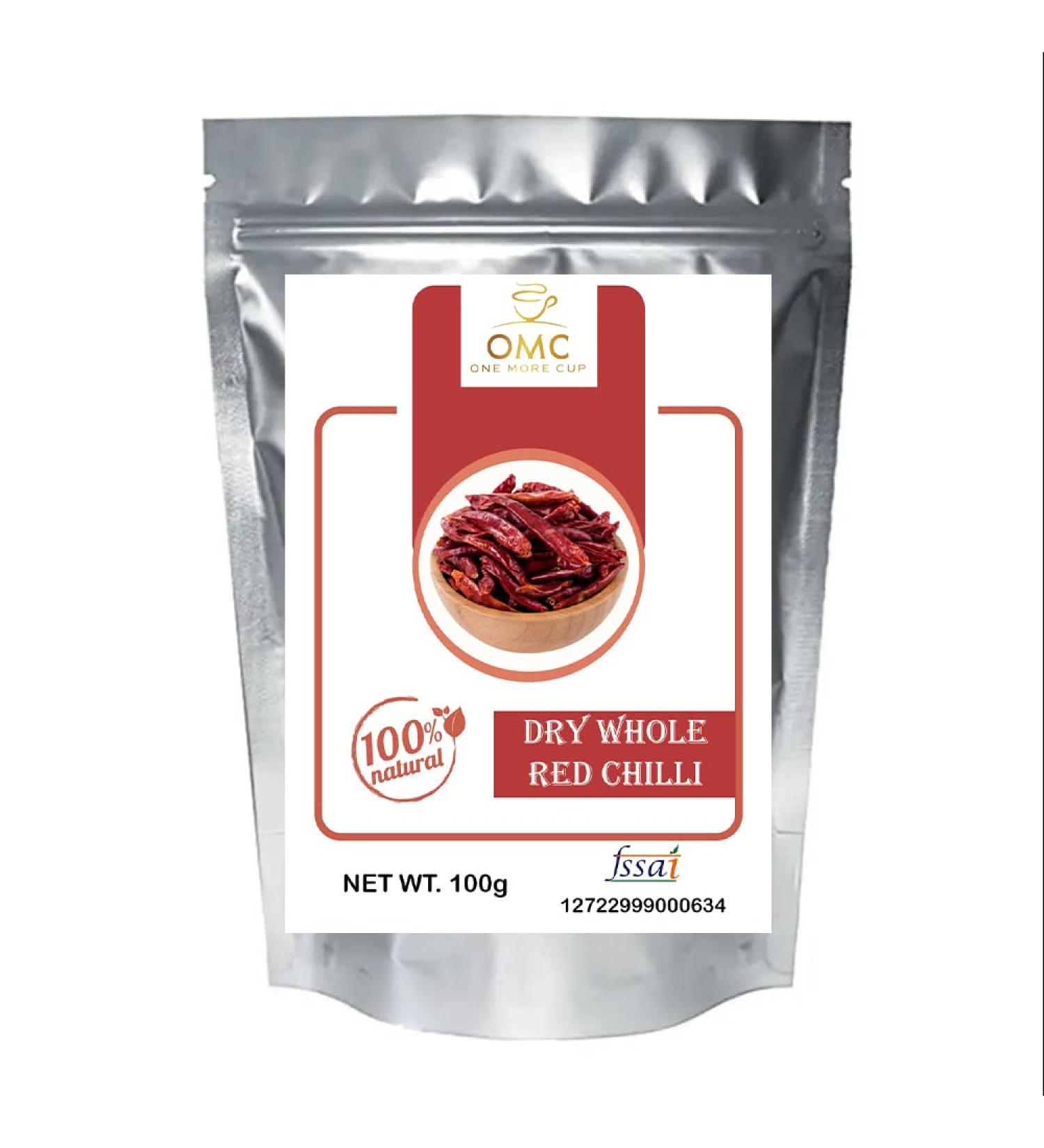 OMC Dried Whole Red Chilli (100gm) Lal Mirch | Whole Chilli |
