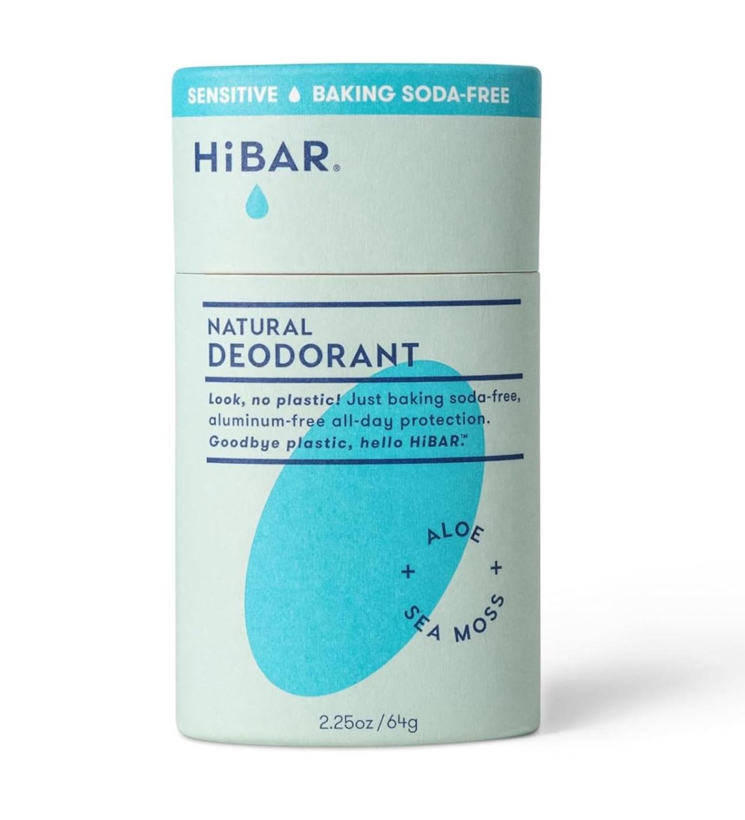 HiBAR Sensitive Deodorant with Sea Moss & Aloe - Gentle on Skin Neutralizes Odor Absorbs Moisture Smooth Application Long-Lasting Protection Aluminum & Paraben Free Sea Moss + Aloe - Buy Online on SooperMarket.com