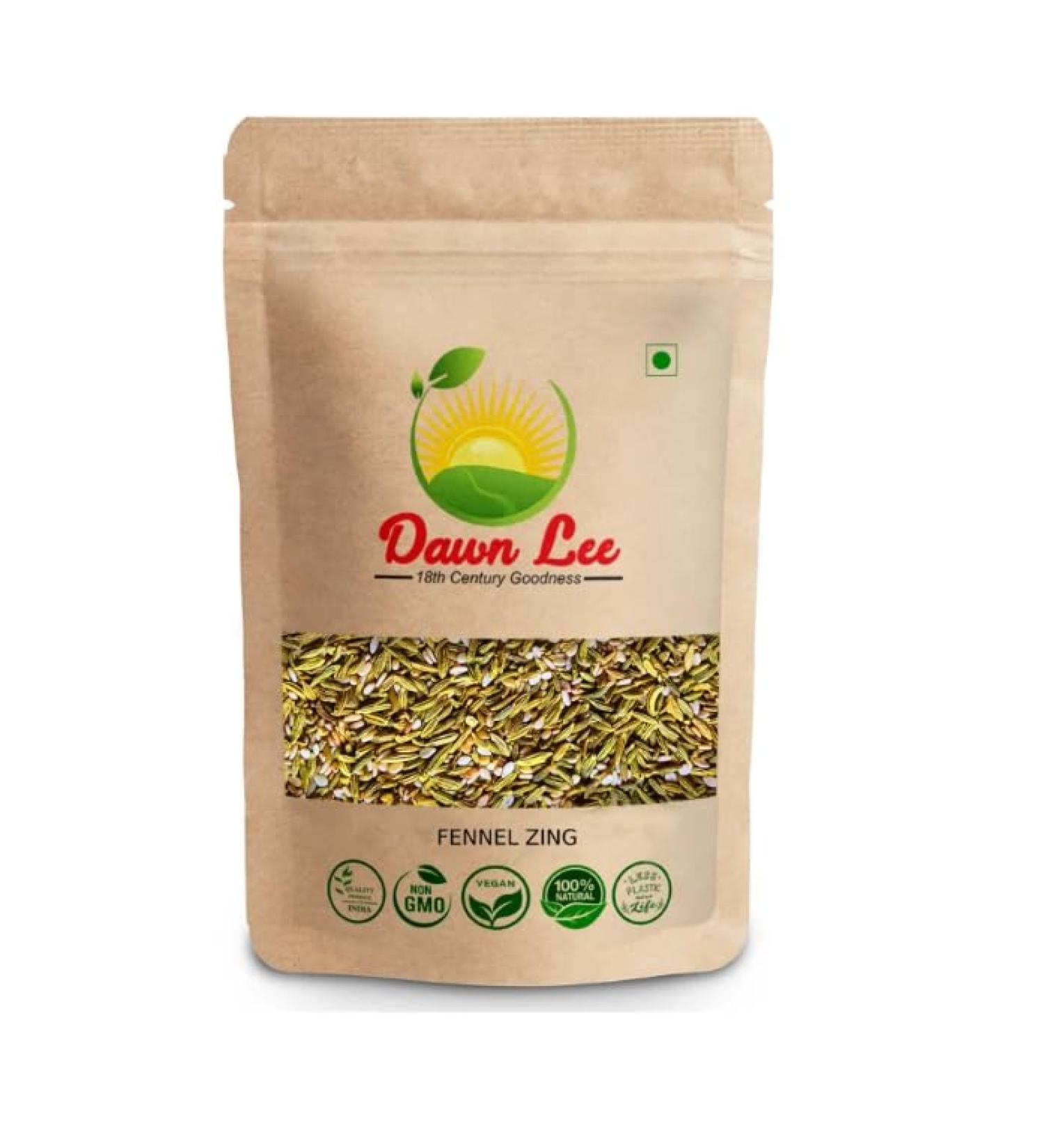 Dawn Lee Mouth Freshener Fennel Zing Roasted and Lemon Flavored Freshens Breath Enhance Nutrition Absorption Promotes Oral Health Healthy After Meals- 100 Gram - Buy Online on SooperMarket.com