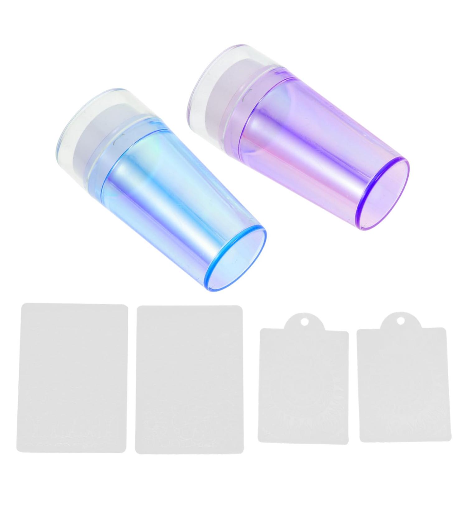 IMIKEYA 2 Sets Nail Stamp Girls Suit Nail Art Stencils Pro Tools Silicone Manicure Art Stamper Gel for Nails Manicure Kit Jelly Stamper Clear Fully Transparent Silica Gel Aurora 6.5X3X3CM Purple Blue - Buy Online on SooperMarket.com