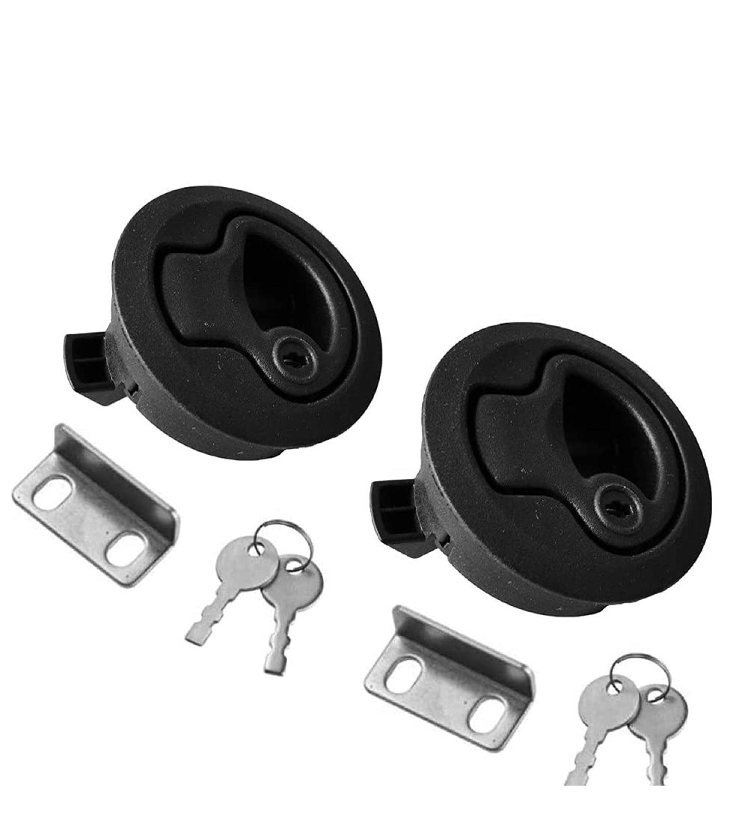 2PCS Marine Hatch Latch Lock Flush Pull Round Slam Latch for RV Boat Deck - Black - Buy Online on SooperMarket.com