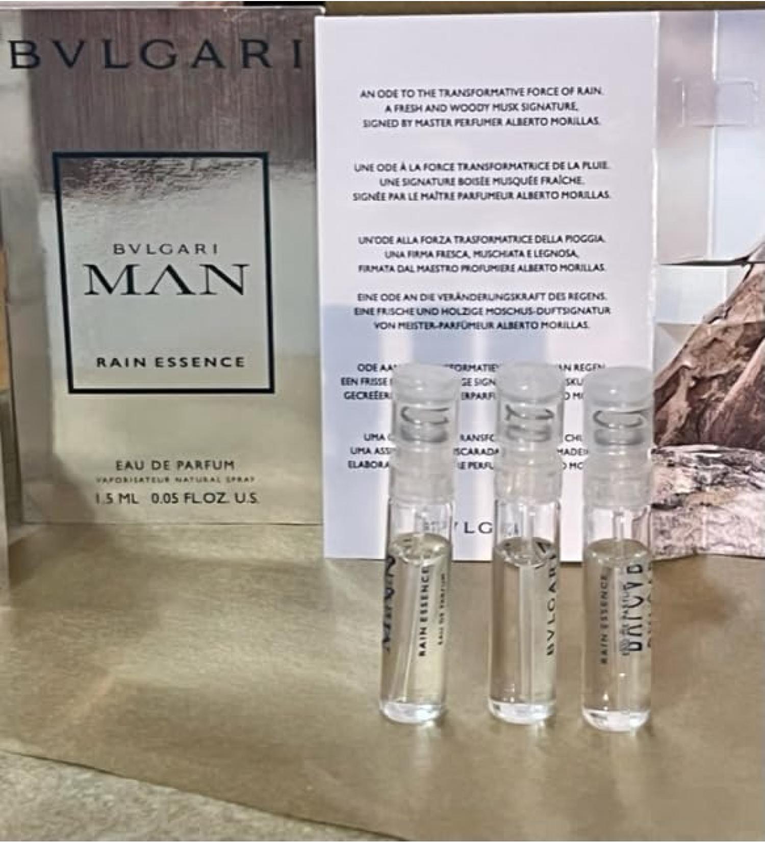 BVLGARI Man Rain Essence EDP Lot of 3 Mini Spray Sample Vials each 0.05 fl oz/1.5 ml each - Buy Online on SooperMarket.com