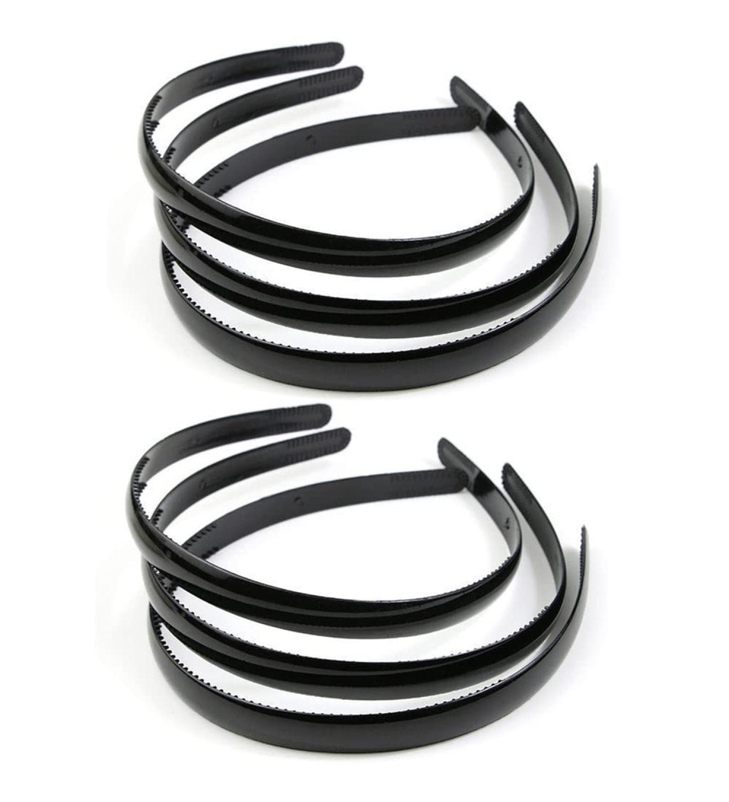 6 Pieces black headband women with teeth skinny plastic headbands thin hairbands with teeth comb for women men girls - Buy Online on SooperMarket.com