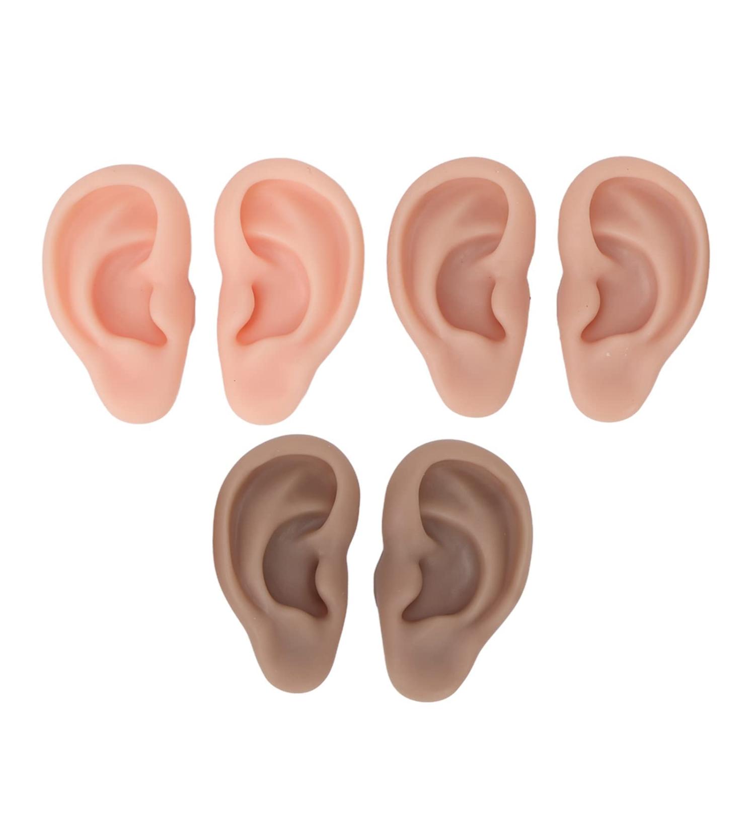 3 Pairs Silicone Flexible Ear Models - 3 Colors - Reusable & Simulated for Ear Hole Drilling Practice - Buy Online on SooperMarket.com