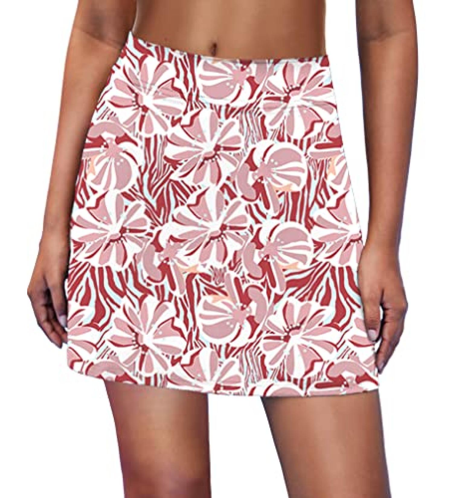 Ekouaer Women's Athletic Skorts - Pink Floral X-Large - Lightweight Golf & Tennis Skirt with Inner Shorts and Pocket for Running & Workout - Sports Skorts - Buy Online on SooperMarket.com