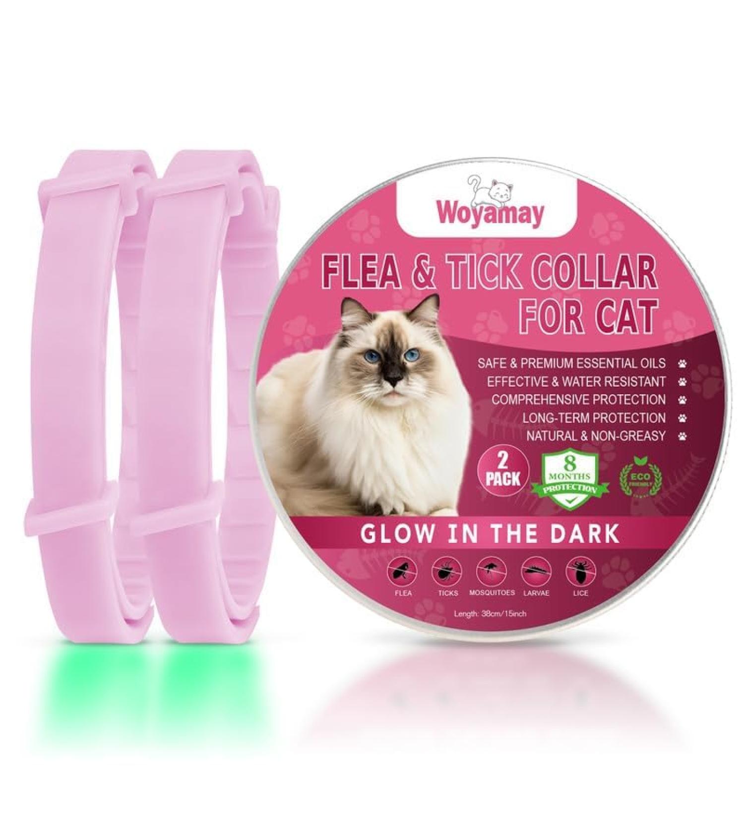 Woyamay Cat Repellent Collars Luminous Safety Glow Cat Repellent Collars Adjustable Water Resistant Repellent Collar for Cats Small-Medium-Large Pink - Buy Online on SooperMarket.com