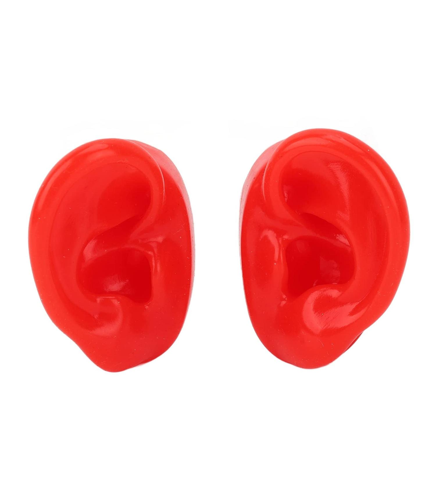 Simulated Human Ear Model Pair for Acupuncture Display - Soft & Water Resistant (Red) - Buy Online on SooperMarket.com