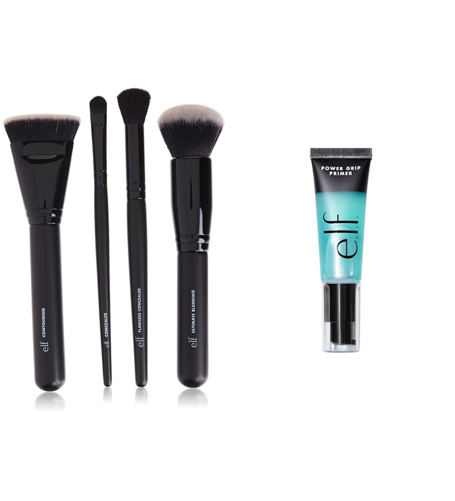 e.l.f. Complexion Perfection Brush Kit Makeup Brushes For Concealer & Foundation & Cosmetics Power Grip Primer Gel-Based & Hydrating Face Primer For Smoothing Skin - Buy Online on SooperMarket.com