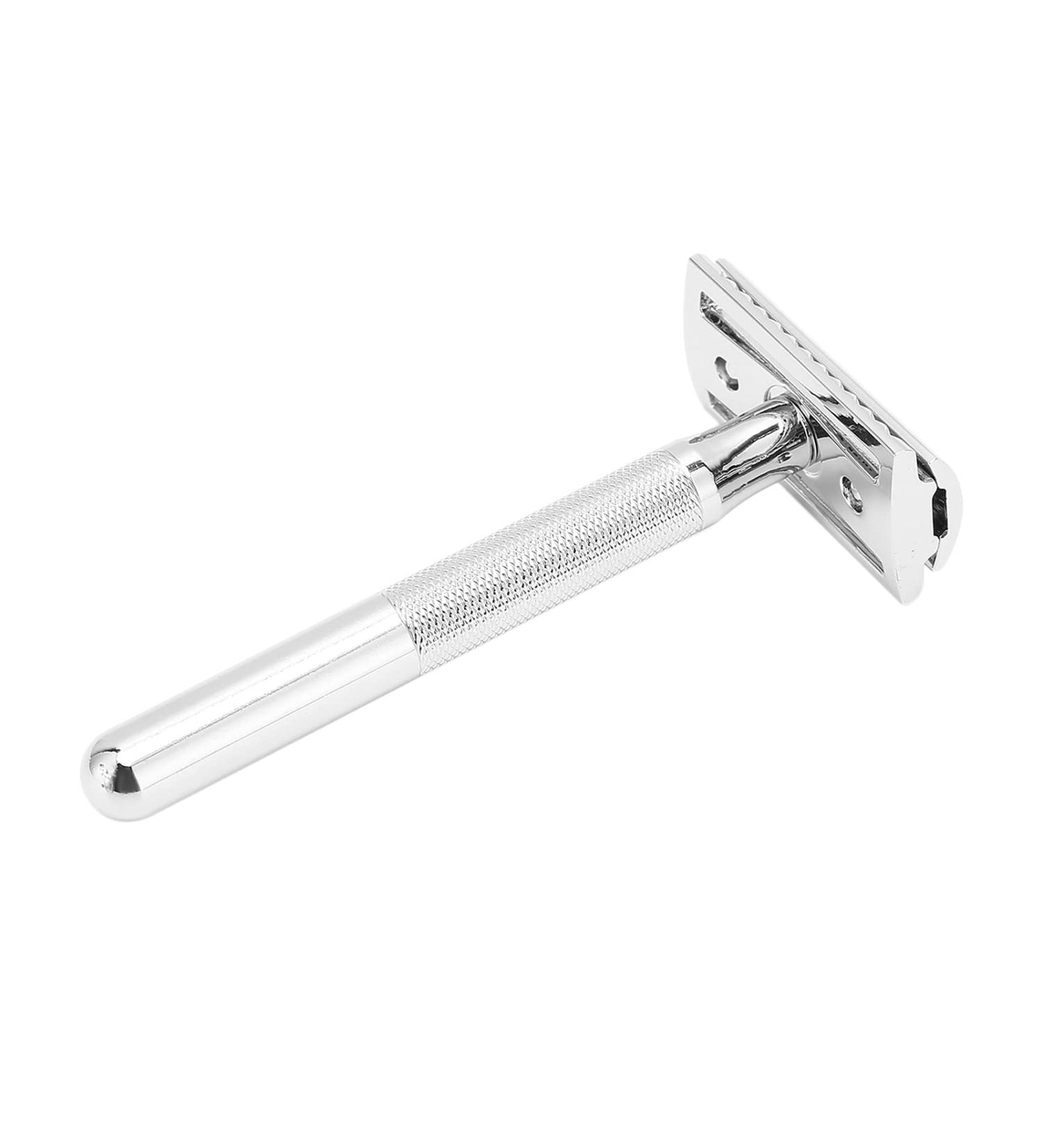 Premium Long Handle Safety Razor with Removable Head - Comfortable Washable Zinc Alloy Non-Slip Design for Men | Perfect for Travel & Home Use - Buy Online on SooperMarket.com