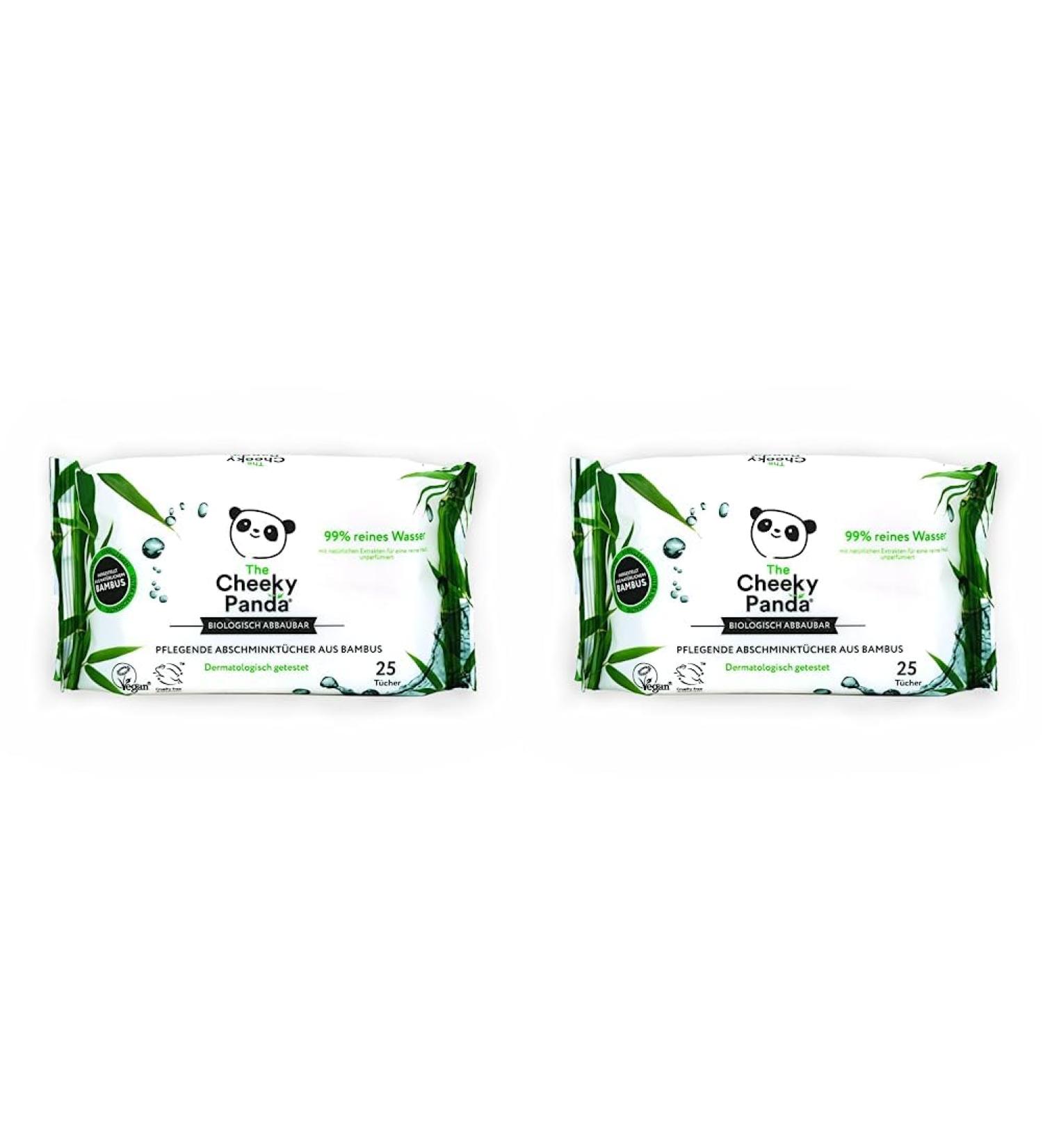 The Cheeky Panda Face Towels - Hypoallergenic Eco-Friendly Makeup Remover | Fragrance-Free Super Soft & Sustainable | Pack of 25 (2 Pack) - Buy Online on SooperMarket.com
