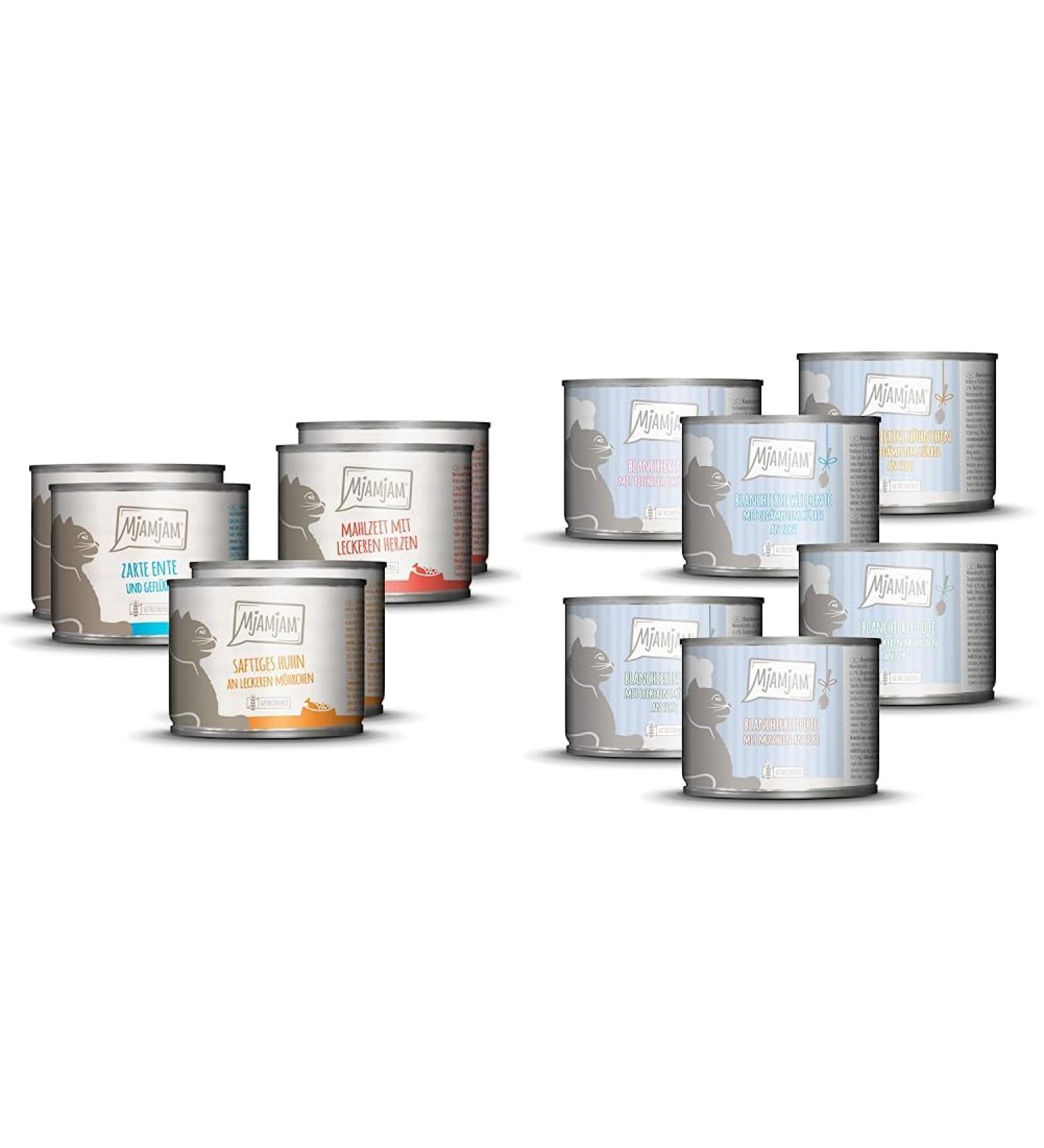 Mjamjam Premium Wet Cat Food Trial & Tasting Pack - Grain Free Extra Meat Bundle - 6 x 200g & 6 x 185g - Buy Online on SooperMarket.com